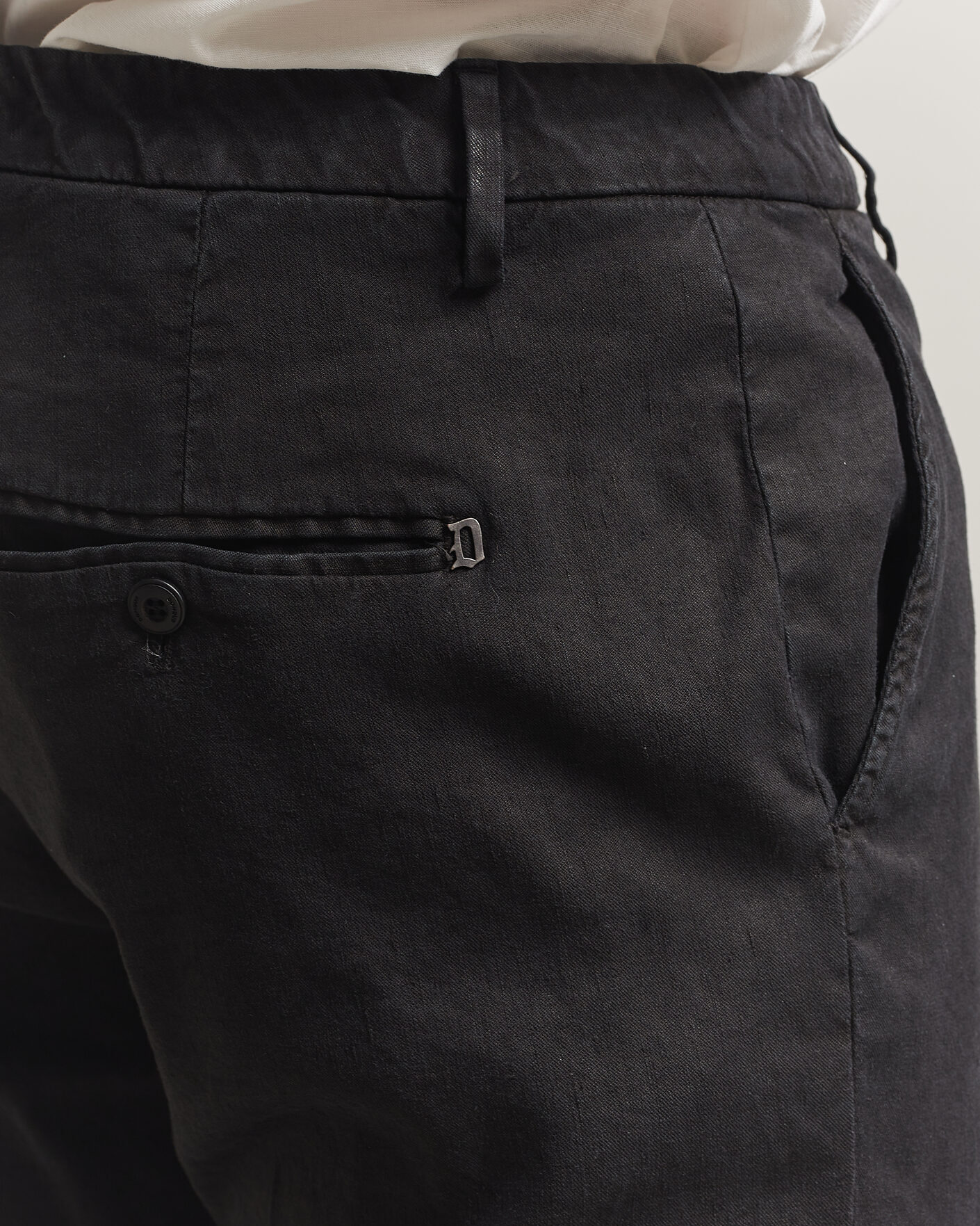 Heren | Broeken | Dondup | Spiritisimo Linen Stretch Chinos Black