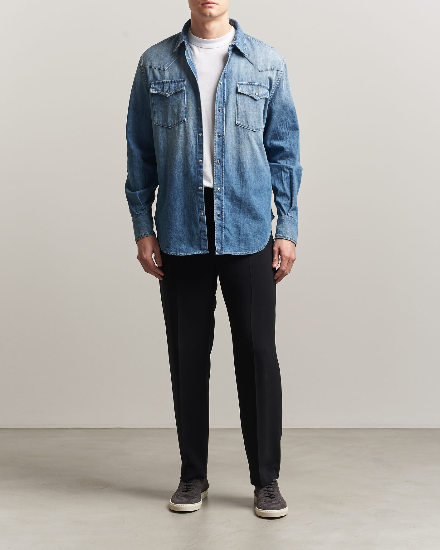 Homme | Chemises | Dondup | Regular Fit Denim Shirt Medium Blue