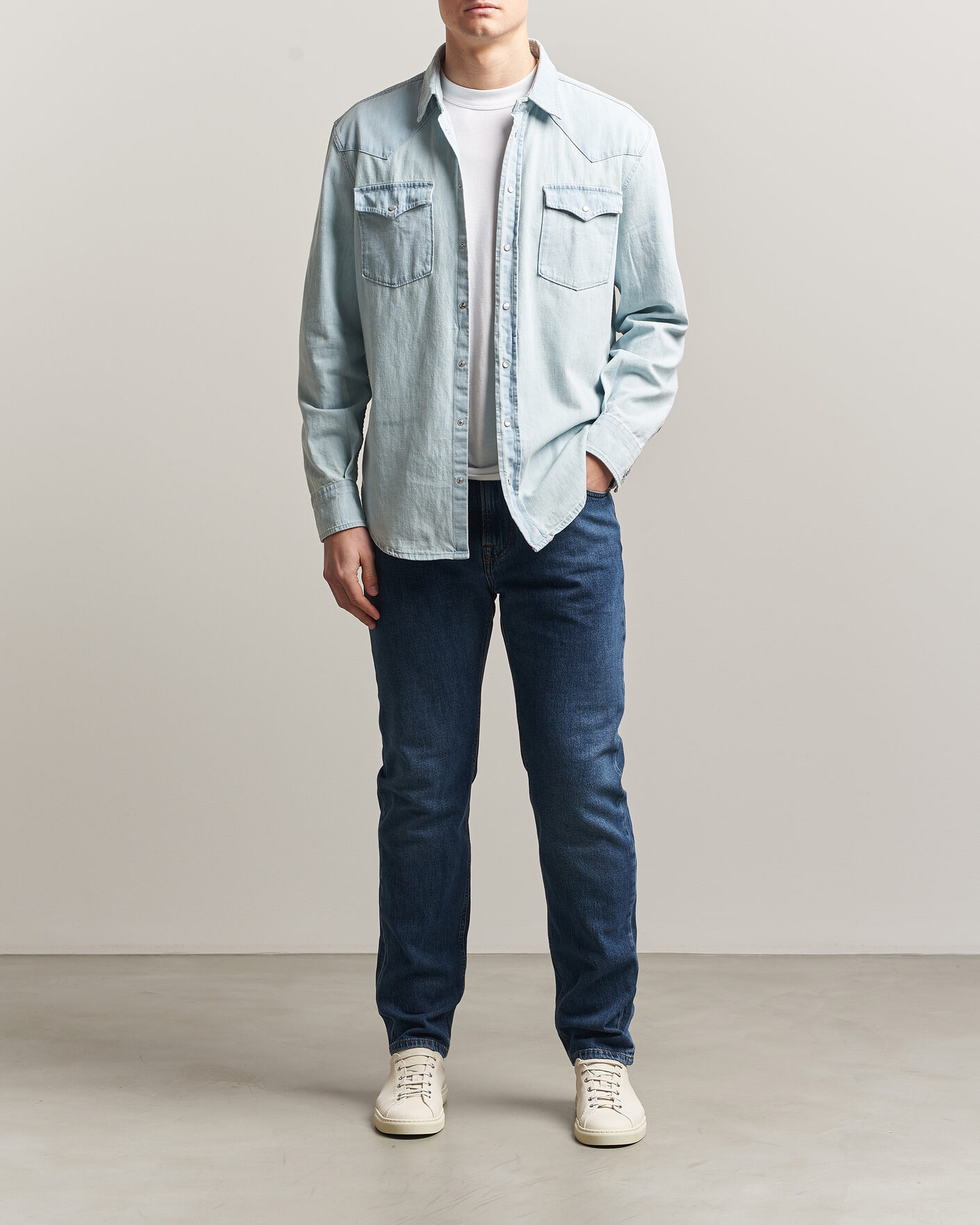 Heren | Overhemden | Dondup | Regular Fit Denim Shirt Light Blue