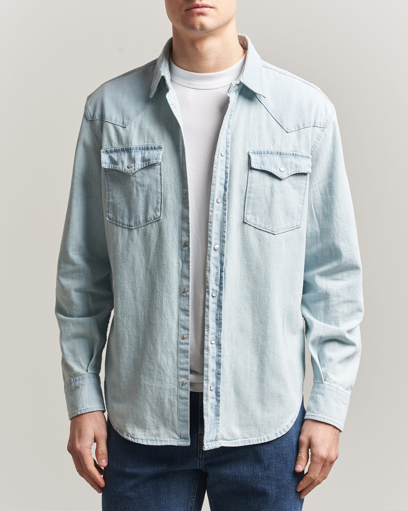 Heren | Overhemden | Dondup | Regular Fit Denim Shirt Light Blue