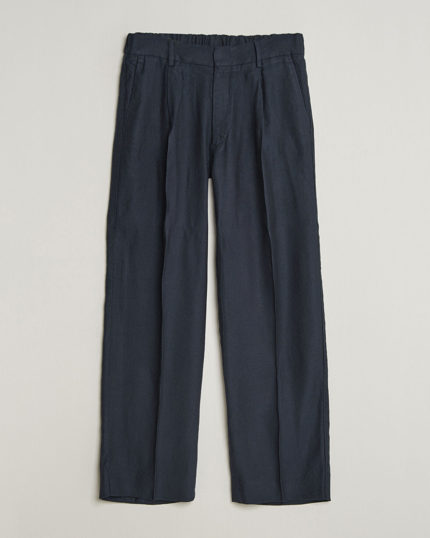 Homme | Pantalons | NN07 | Kay Linen/Viscose Drawstring Trousers Deep Navy