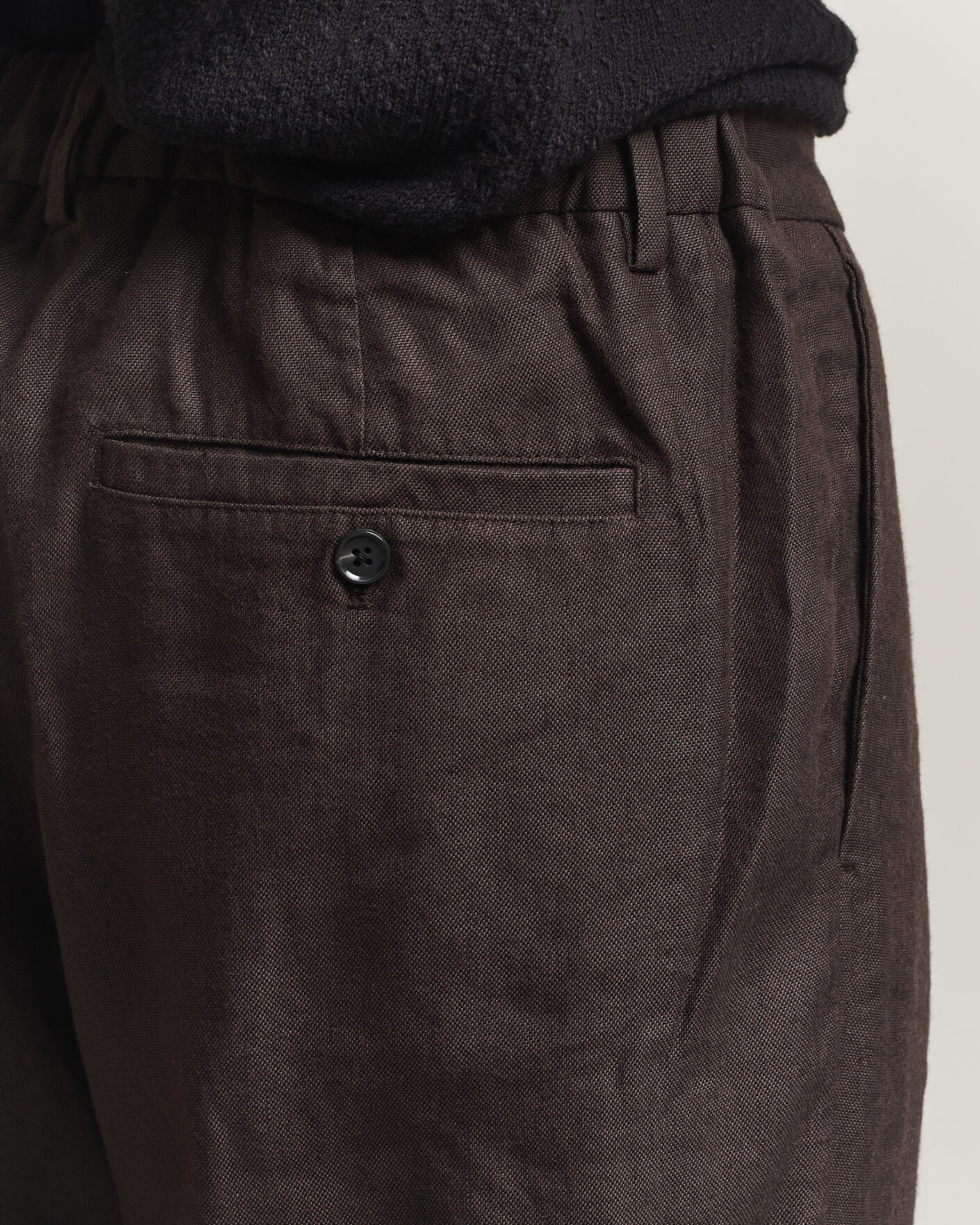 Homme | Pantalons | NN07 | Kay Linen/Viscose Drawstring Trousers Deep Truffle
