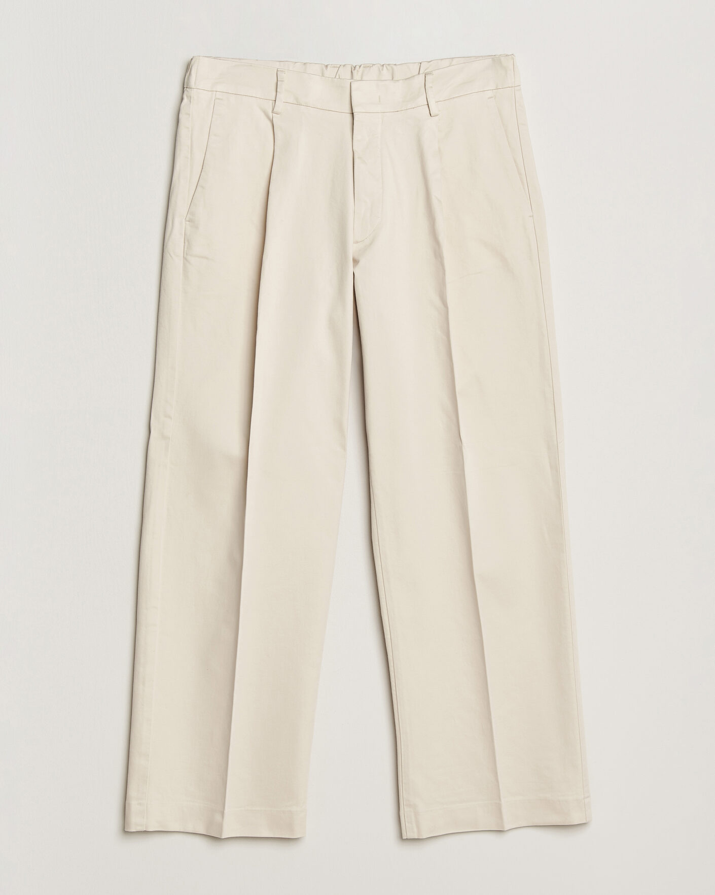 Heren | Broeken | NN07 | Kay Cotton Pleated Trousers Ivory