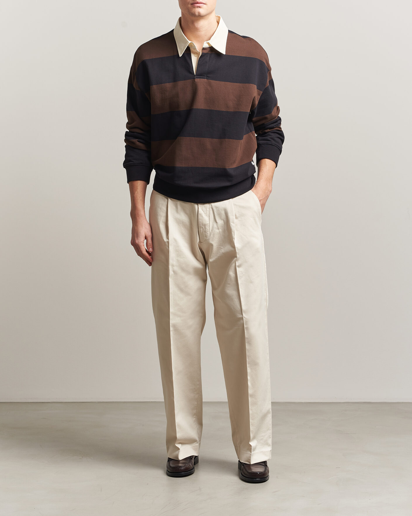 Heren | Broeken | NN07 | Kay Cotton Pleated Trousers Ivory