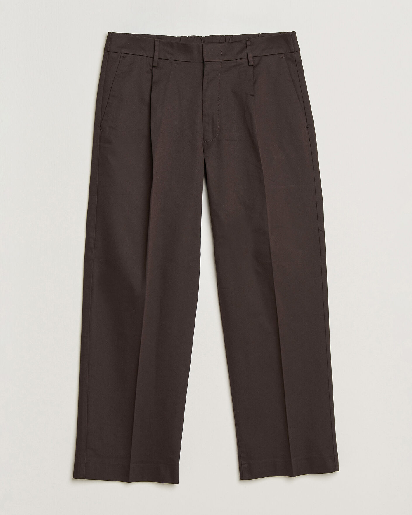 Heren | Broeken | NN07 | Kay Cotton Pleated Trousers Deep Truffle