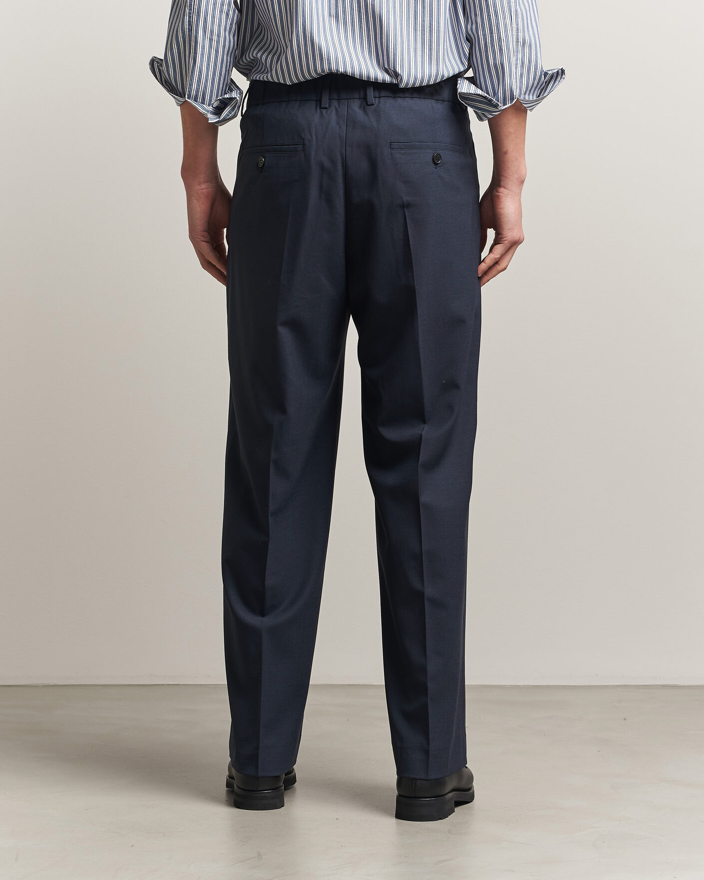 Homme | Pantalons | NN07 | Kay Summer Wool Drawstring Trousers Deep Navy