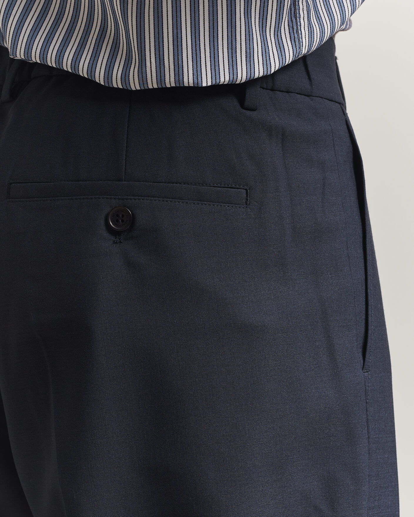 Homme | Pantalons | NN07 | Kay Summer Wool Drawstring Trousers Deep Navy