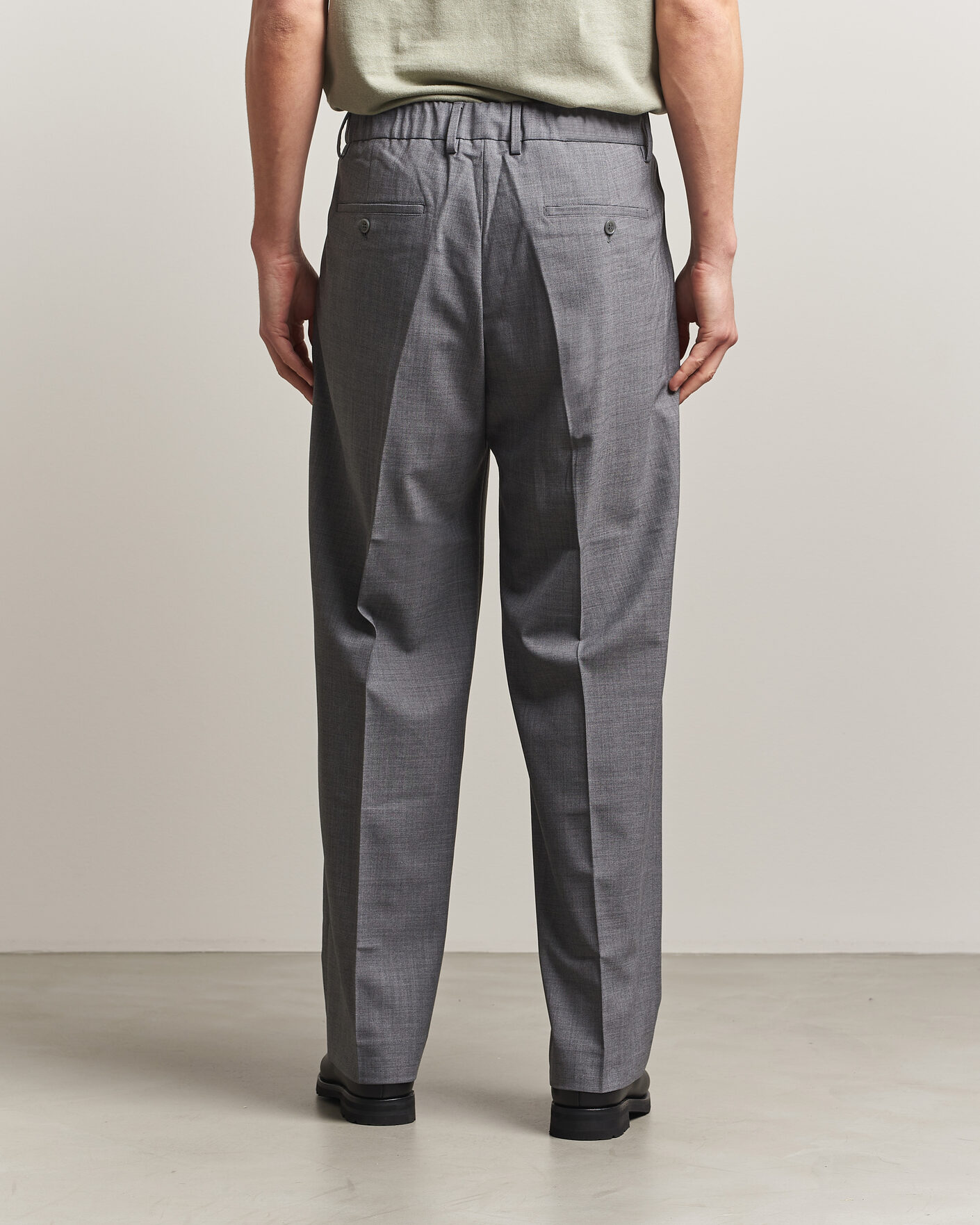 Heren | Broeken | NN07 | Kay Summer Wool Drawstring Trousers Light Grey Melange