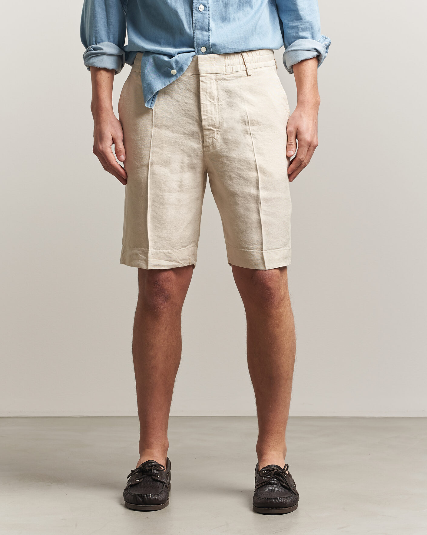 Heren | Korte broek | NN07 | Billie Linen/Viscose Drawstring Shorts Ivory