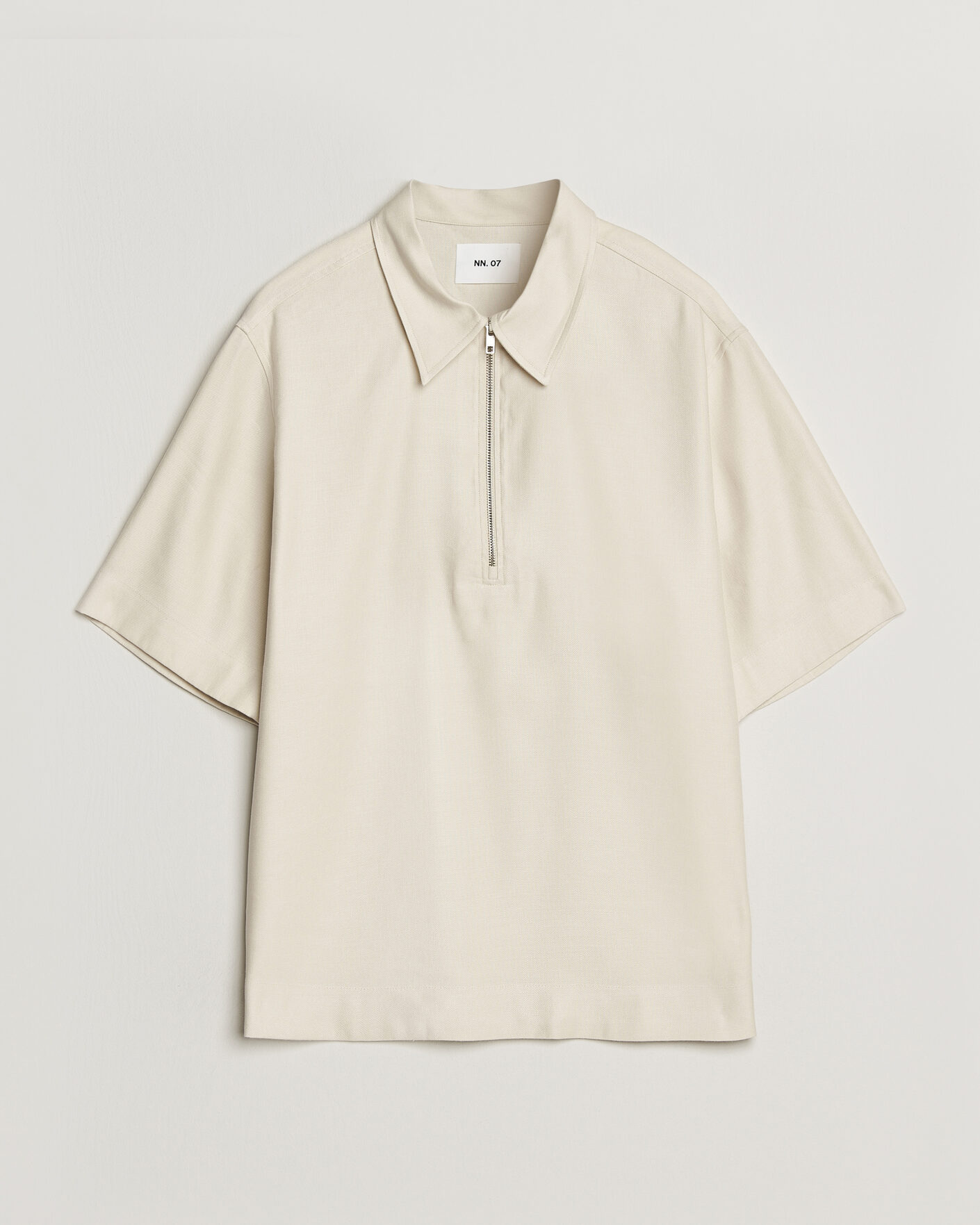 Homme | Polos | NN07 | Bruno Linen/Viscose Half Zip Polo Ivory