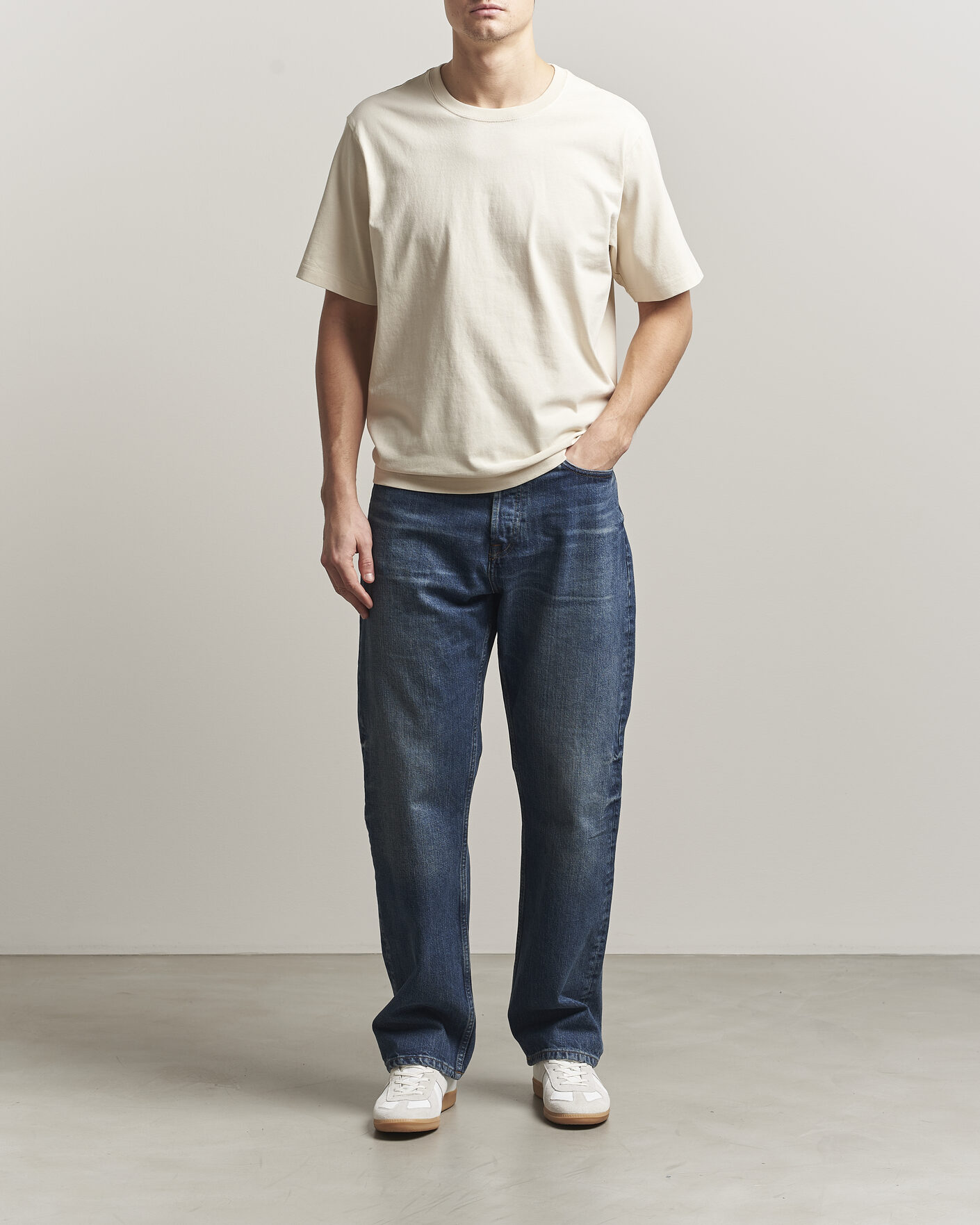 Heren | T-shirts | NN07 | Jett Washed Printed Crew Neck T-Shirt Ivory