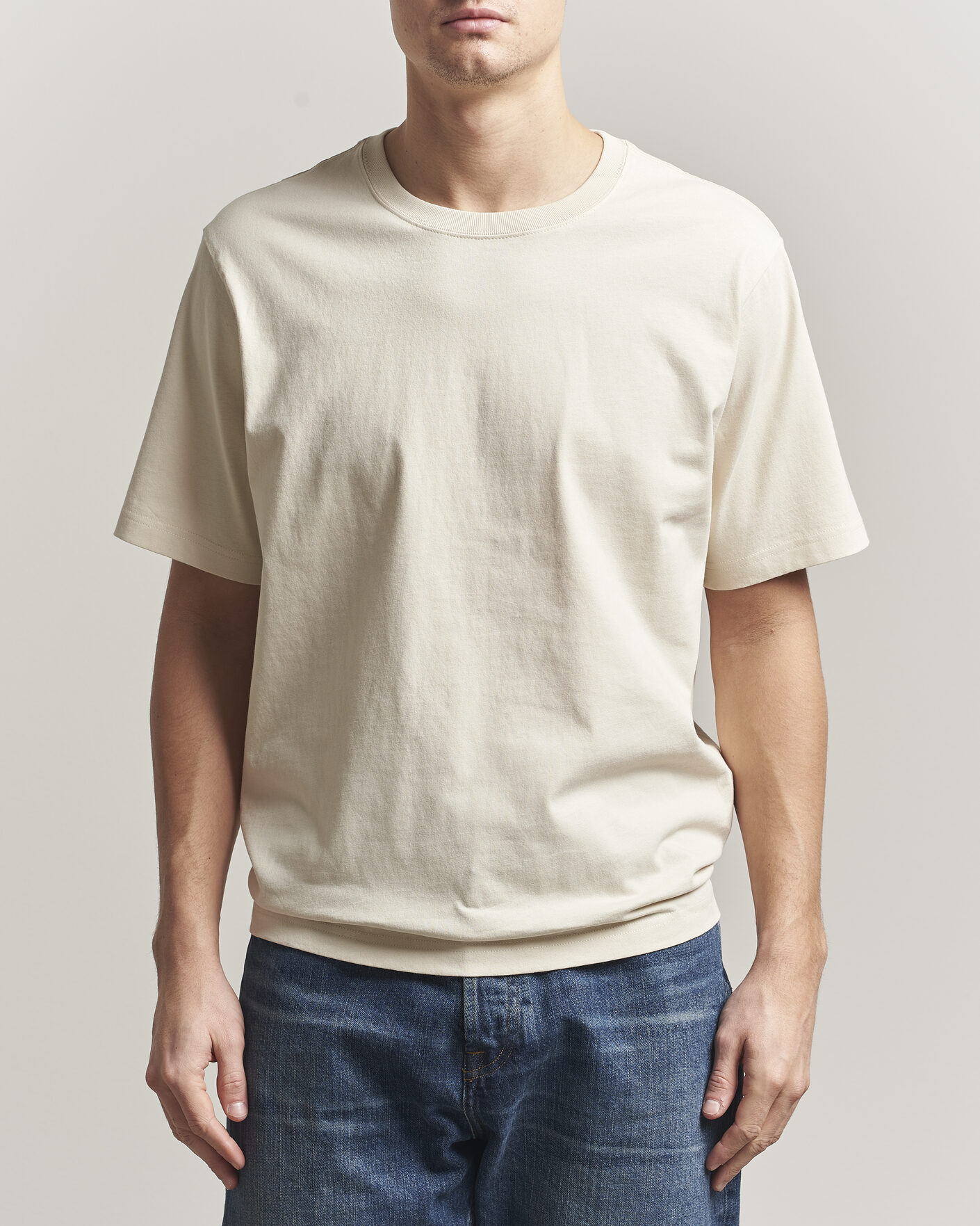 Heren | T-shirts | NN07 | Jett Washed Printed Crew Neck T-Shirt Ivory