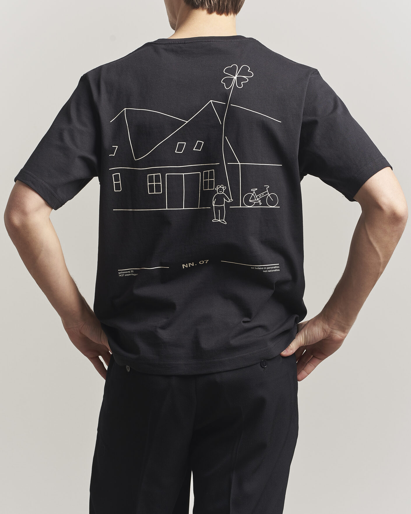 Homme | T-shirts | NN07 | Jett Washed Printed Crew Neck T-Shirt Black