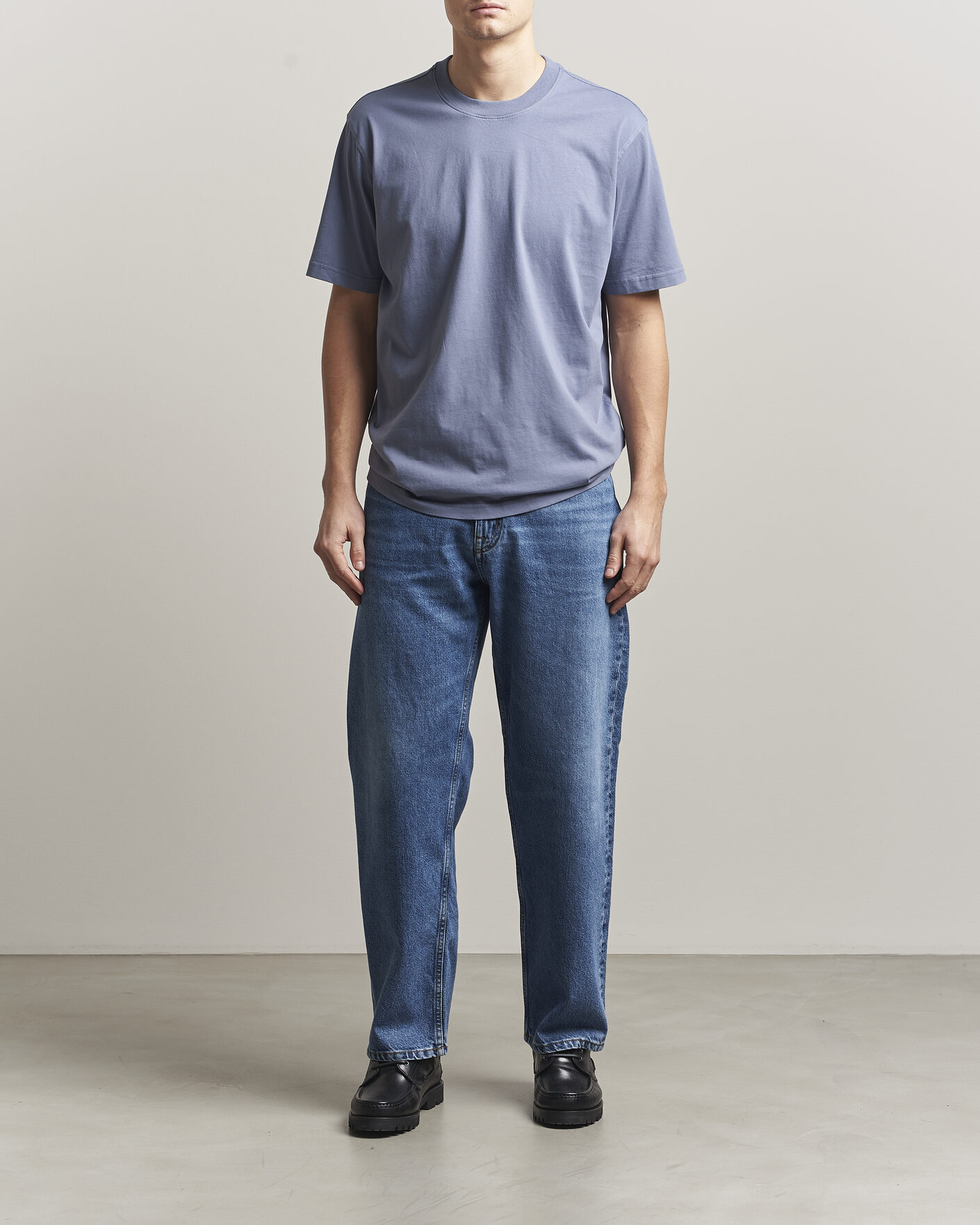 Heren | T-shirts | NN07 | Adam Pima Crew Neck T-Shirt Stone Blue
