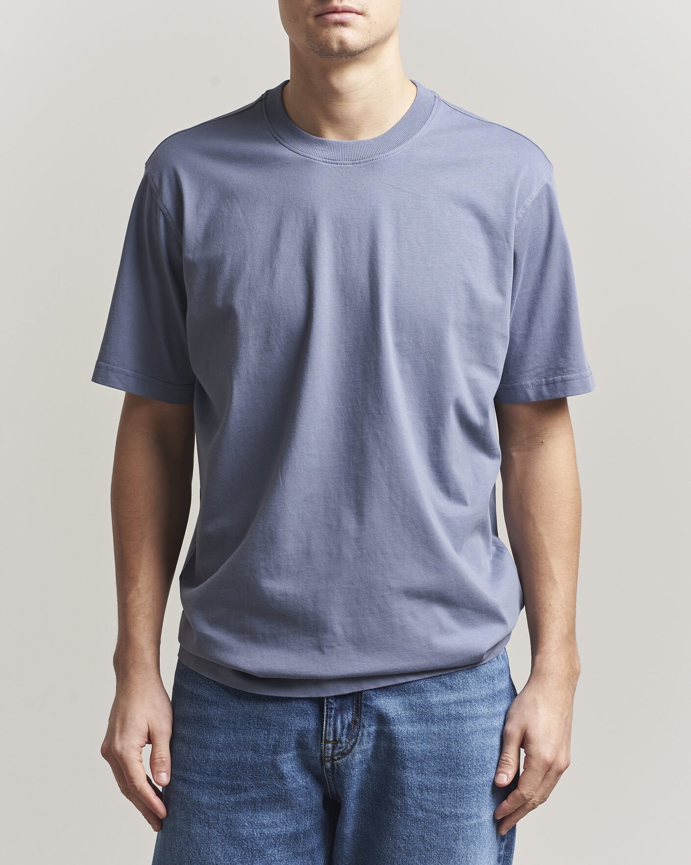 Heren | T-shirts | NN07 | Adam Pima Crew Neck T-Shirt Stone Blue