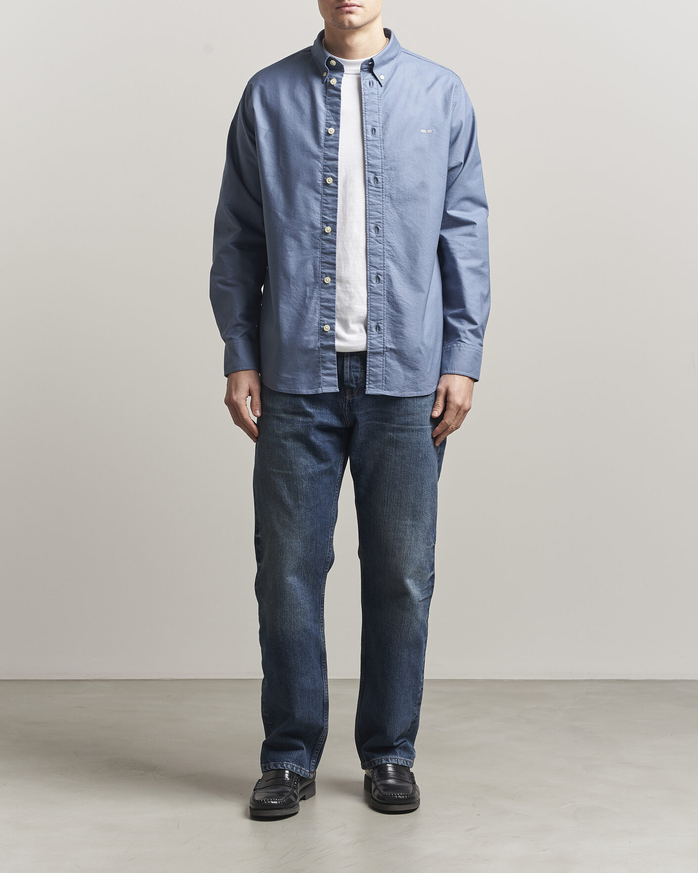 Heren | Overhemden | NN07 | Colby Oxford Shirt Stone Blue