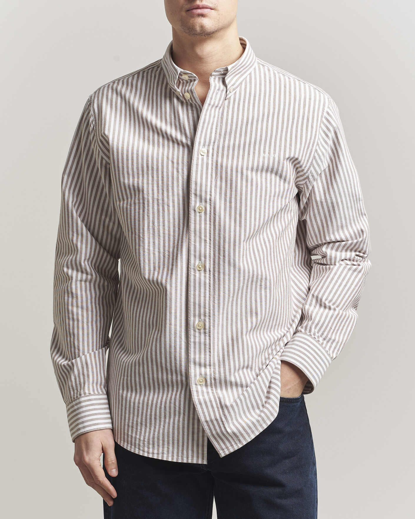 Homme | Chemises | NN07 | Colby Oxford Shirt Terracotta/White