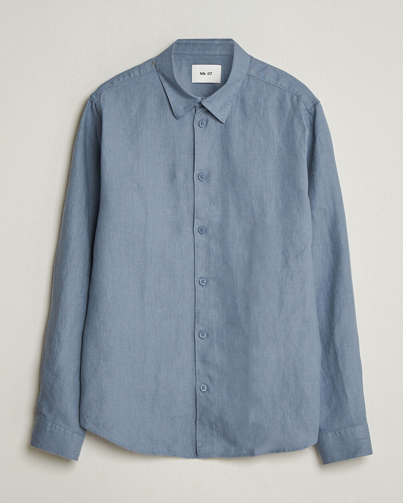 Heren | Overhemden | NN07 | Enzo Linen Shirt Stone Blue