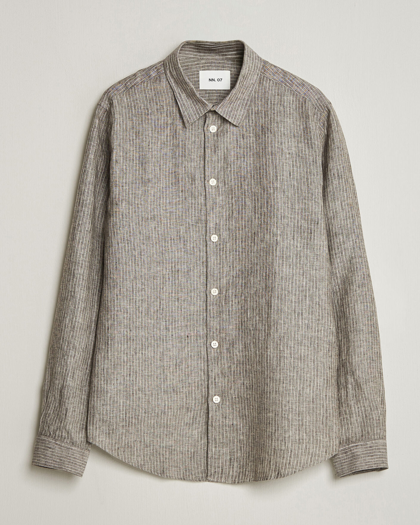 Homme | Chemises | NN07 | Enzo Linen Shirt Clay Stripe