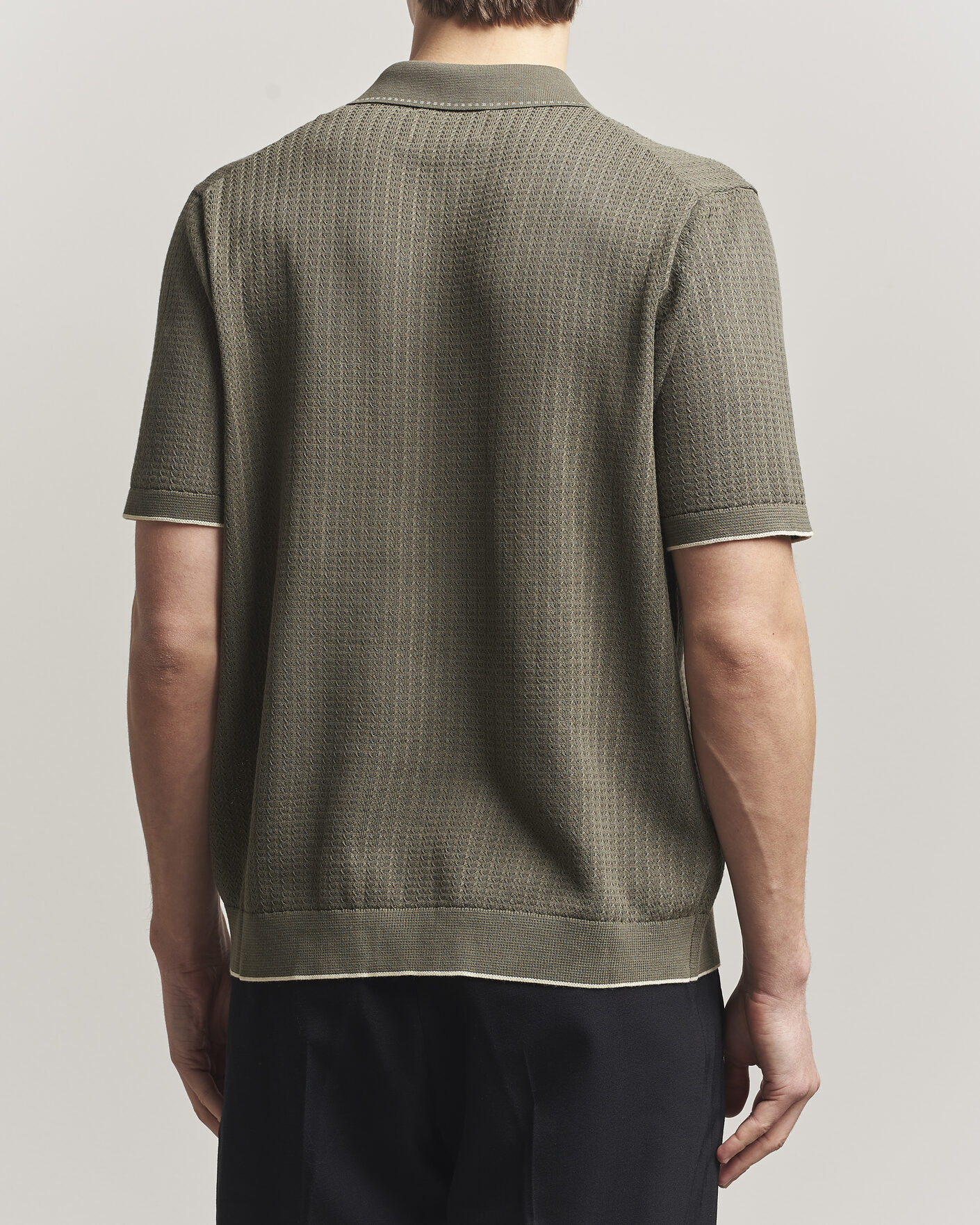 Homme | Chemises | NN07 | Nalo Knitted Short Sleeve Shirt Capers Green