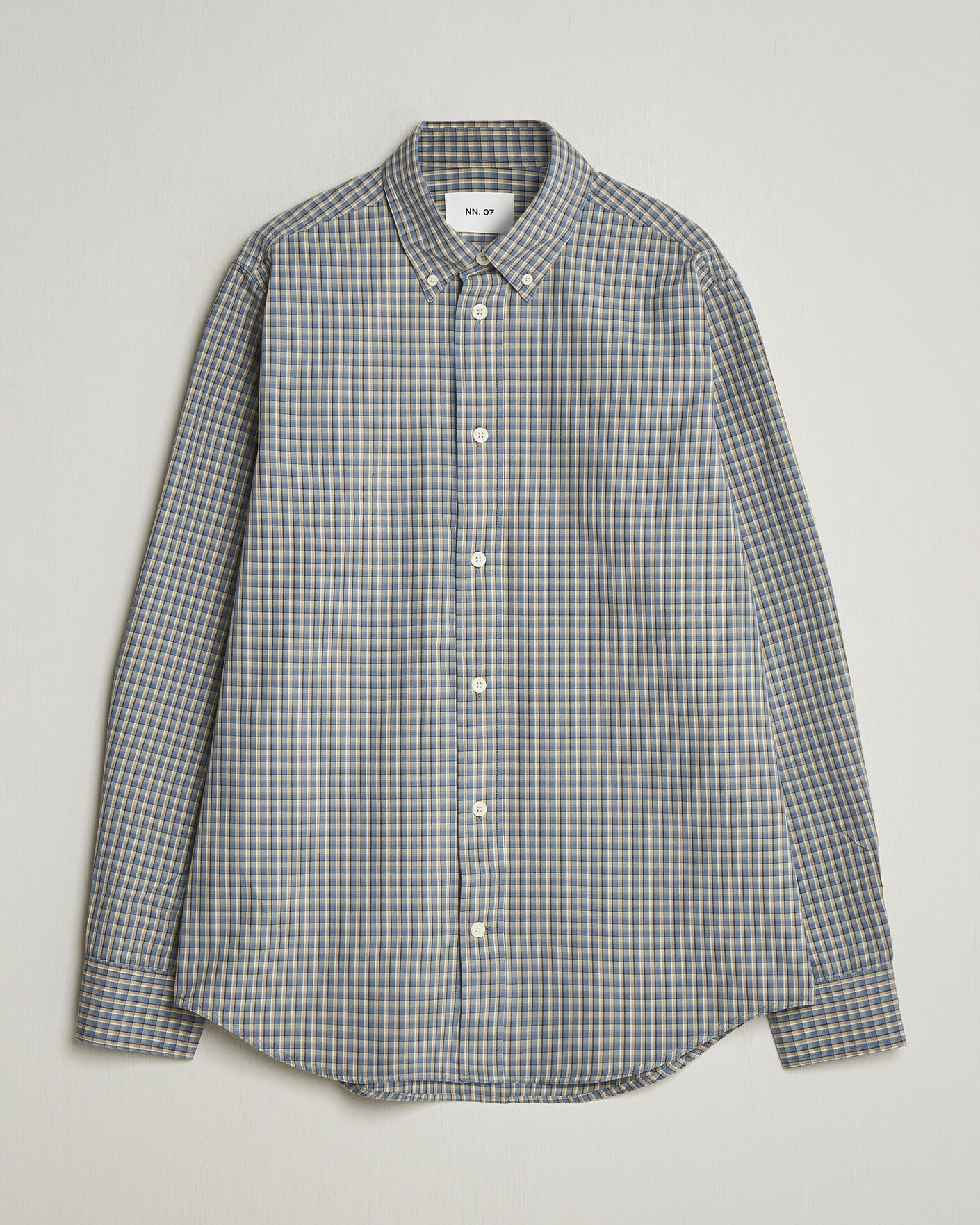 Heren | Overhemden | NN07 | Colby Brushed Cotton Shirt Blue Check