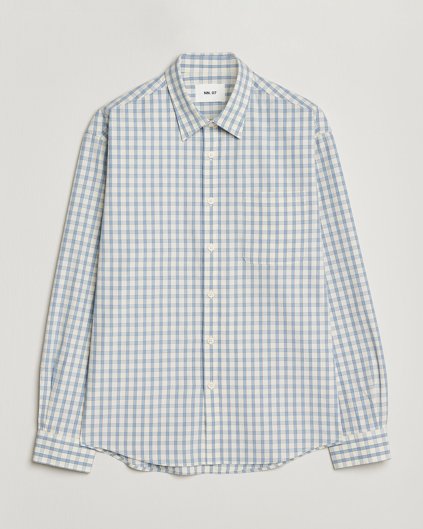 Heren | Overhemden | NN07 | Deon Brushed Cotton Shirt Ecru Check