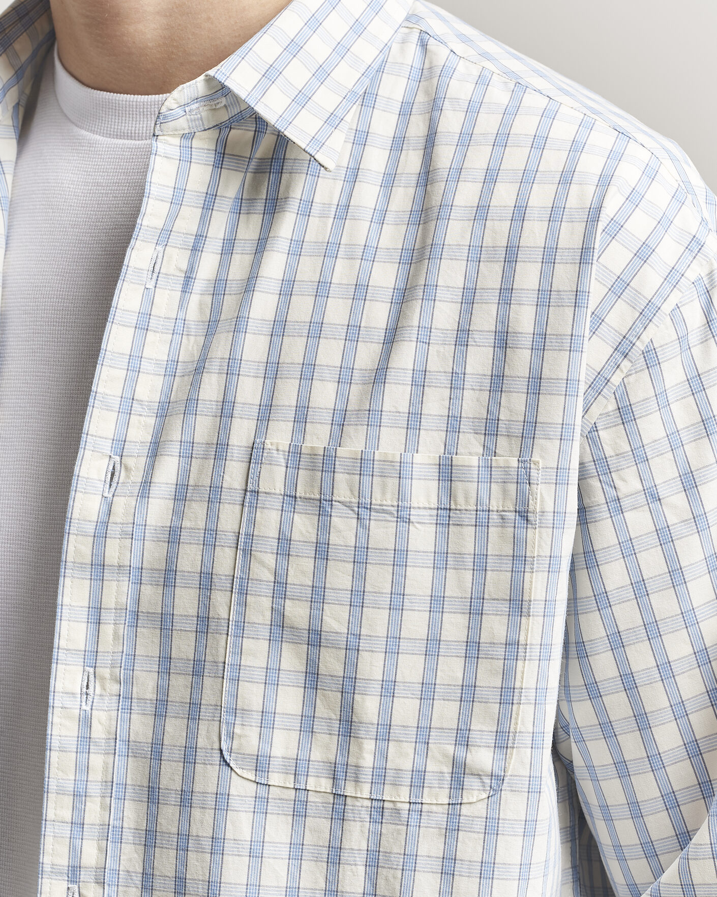 Heren | Overhemden | NN07 | Deon Brushed Cotton Shirt Ecru Check