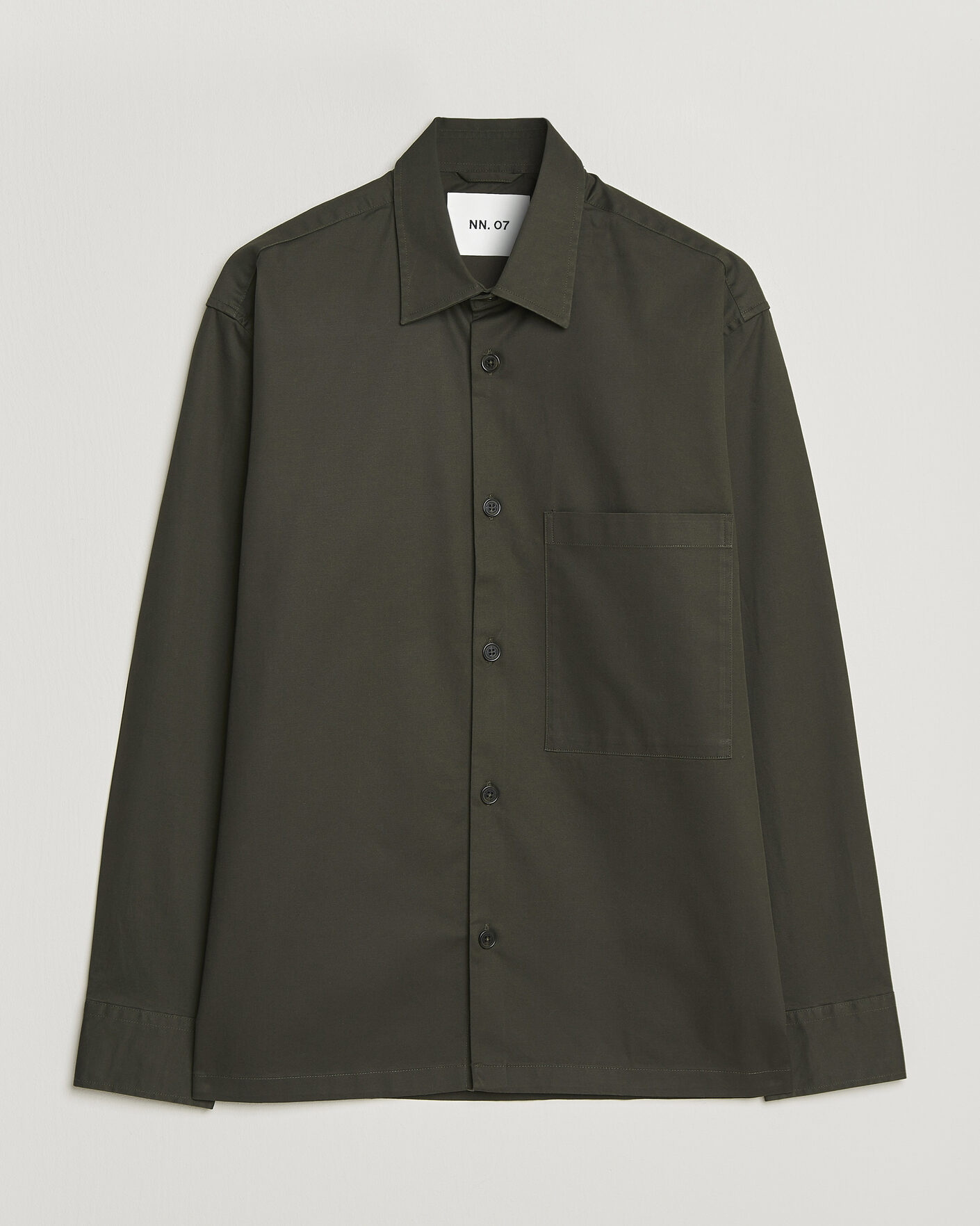 Heren | Overhemden | NN07 | Freddy Cotton Overshirt Dark Army