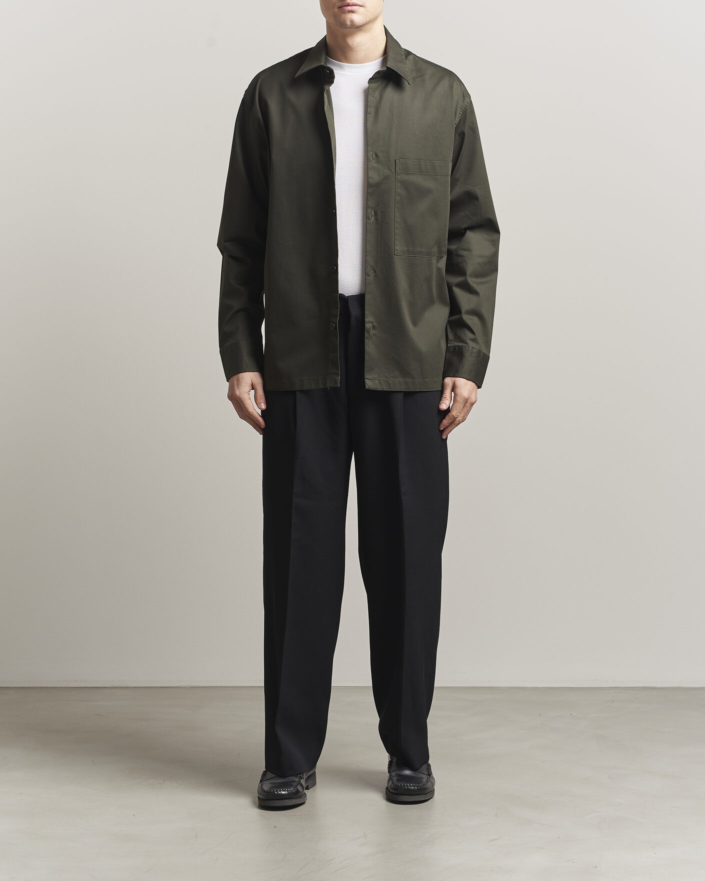 Heren | Overhemden | NN07 | Freddy Cotton Overshirt Dark Army