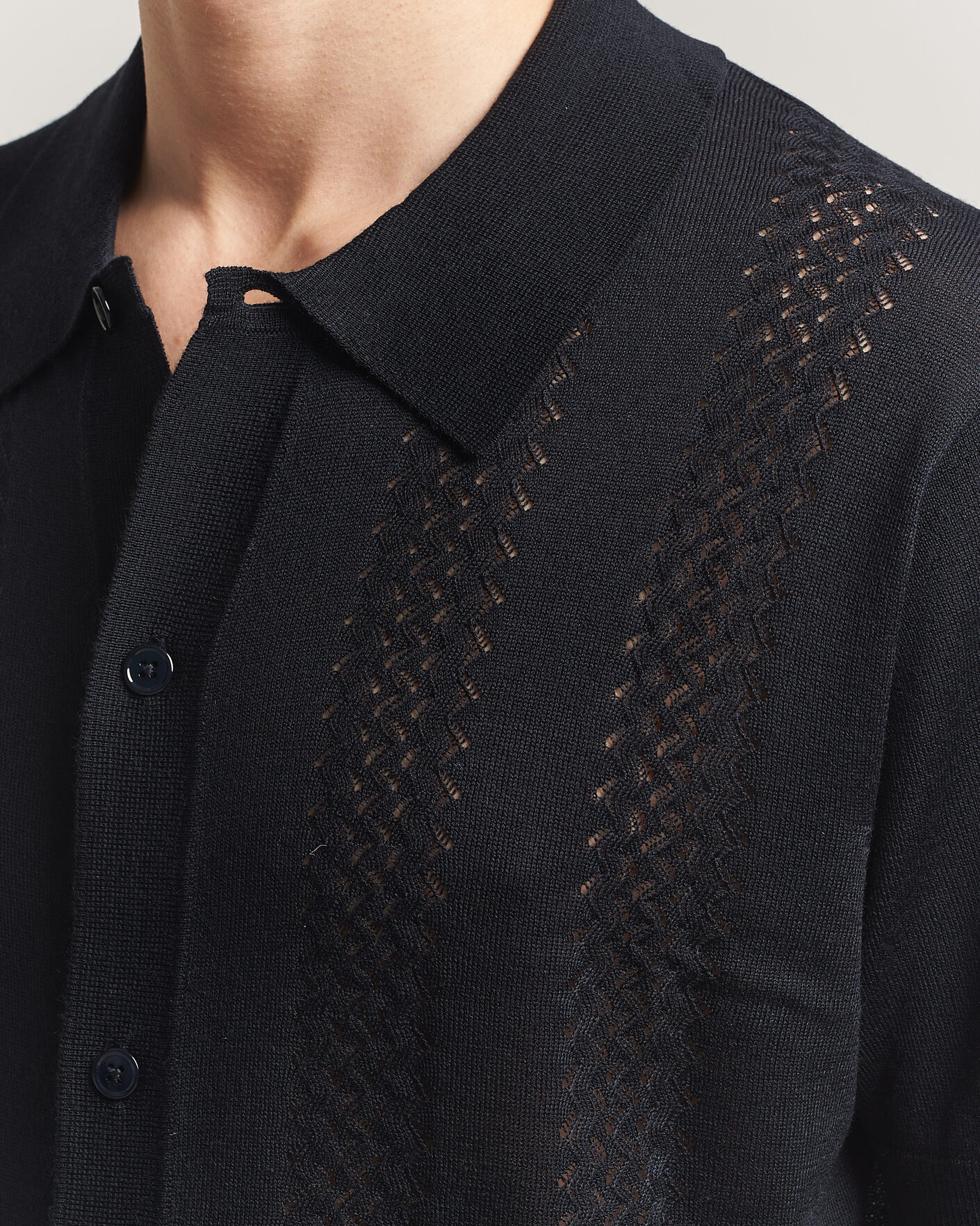 Heren | Overhemden | NN07 | Thor Knitted Short Sleeve Shirt Deep Navy