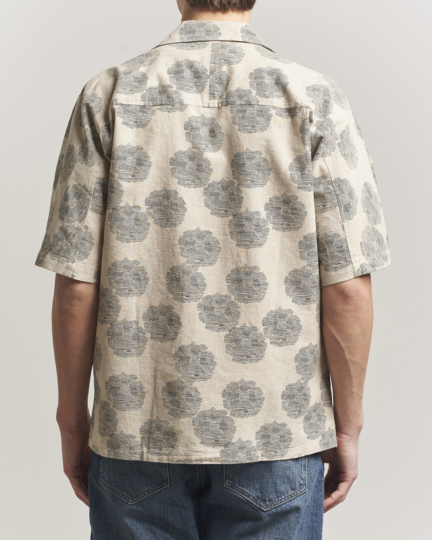 Homme | Chemises | NN07 | Ole Printed Short Sleeve Shirt Oatmeal