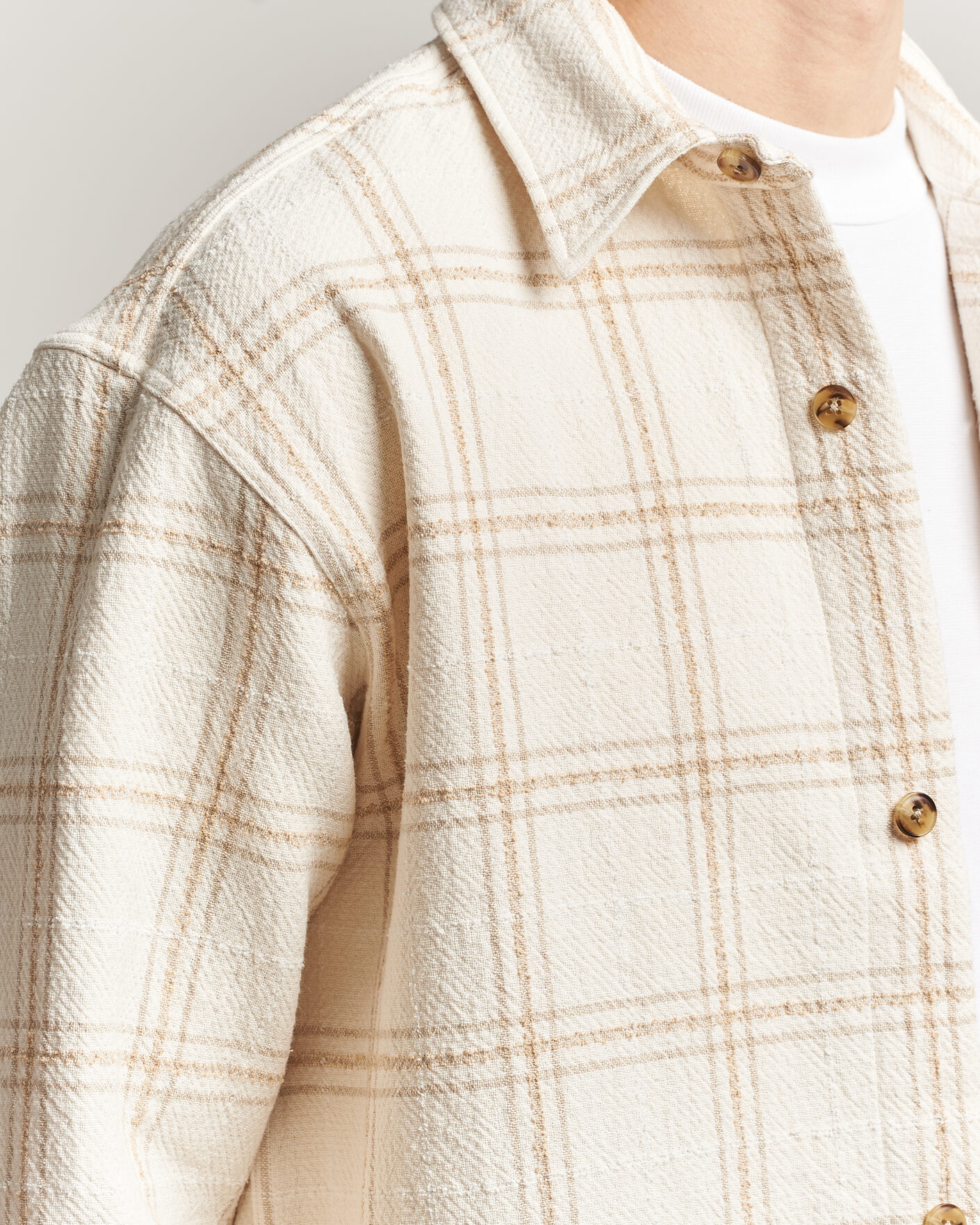 Homme | Chemises | NN07 | Adwin Checked Overshirt Ivory