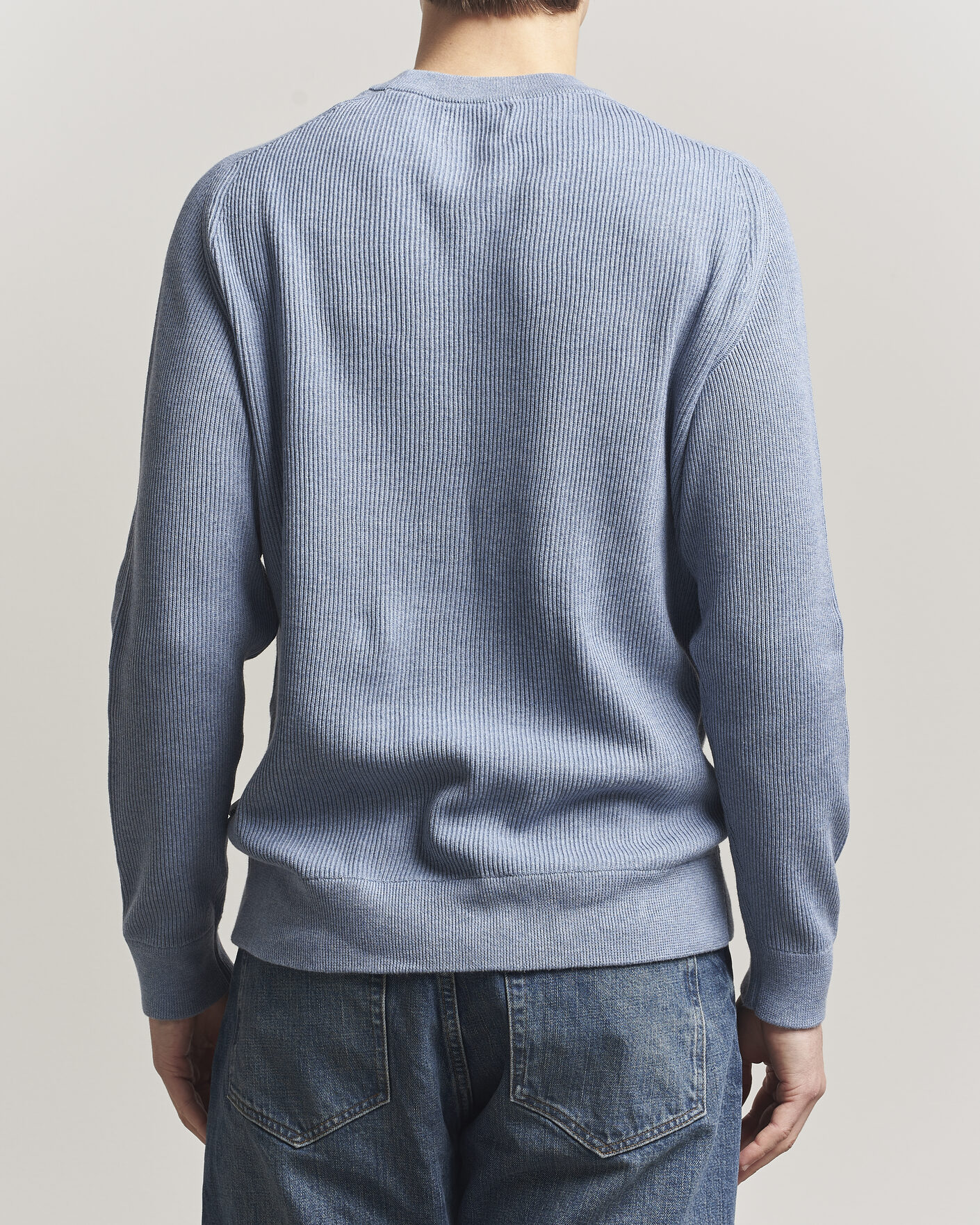 Heren | Truien | NN07 | Kevin Cotton Knitted Sweater Stone Blue