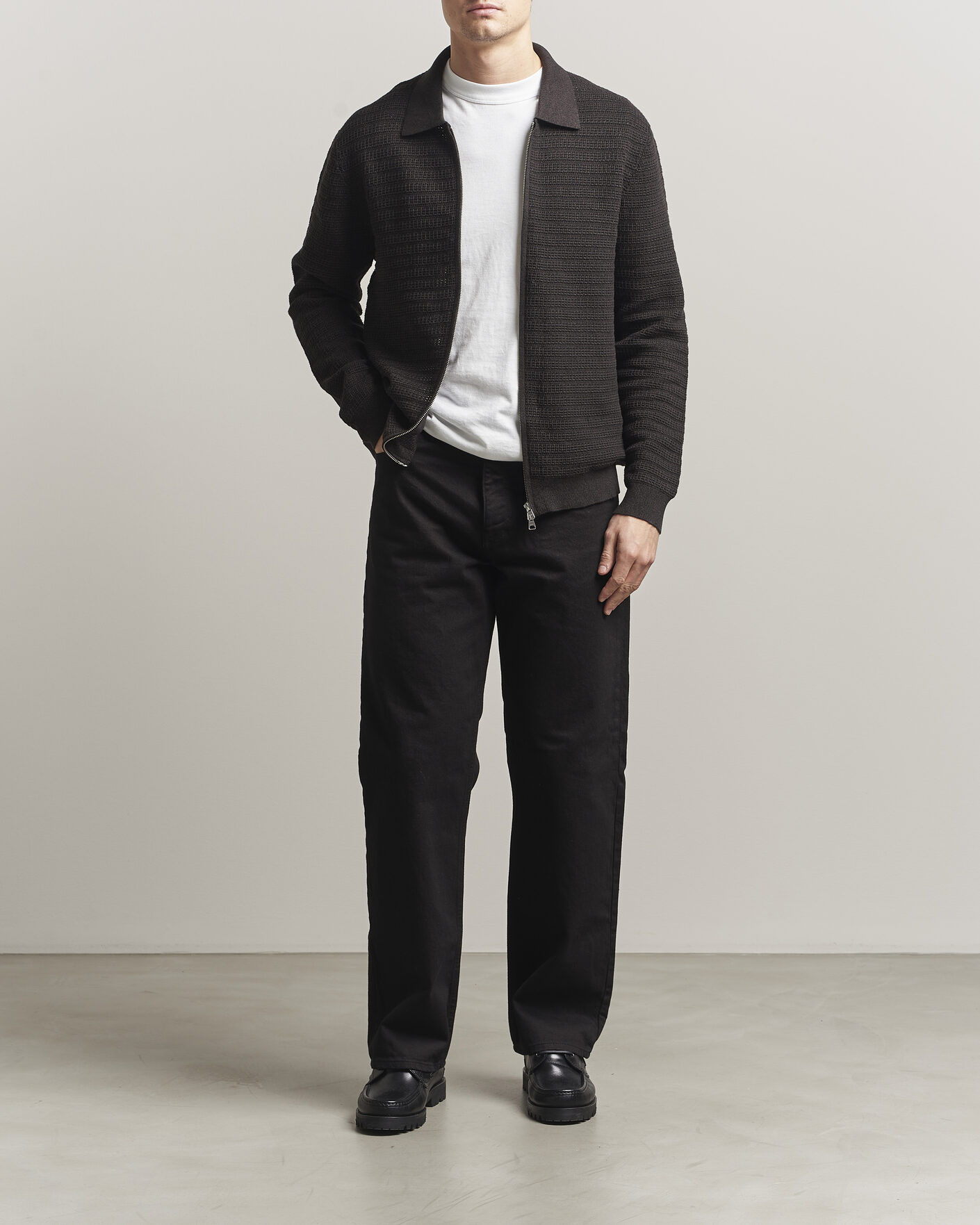 Homme | Pulls Et Tricots | NN07 | Gustav Knitted Full Zip Deep Truffle