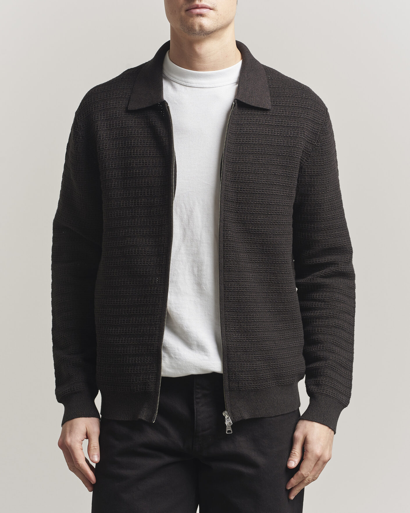 Homme | Pulls Et Tricots | NN07 | Gustav Knitted Full Zip Deep Truffle