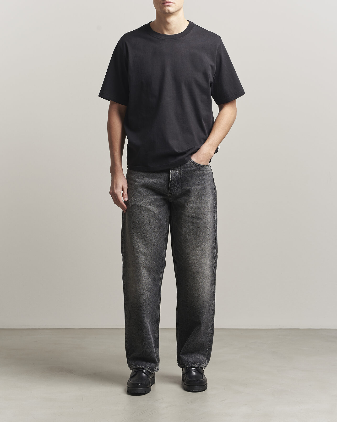 Heren | T-shirts | NN07 | Jett Washed Crew Neck T-Shirt Black