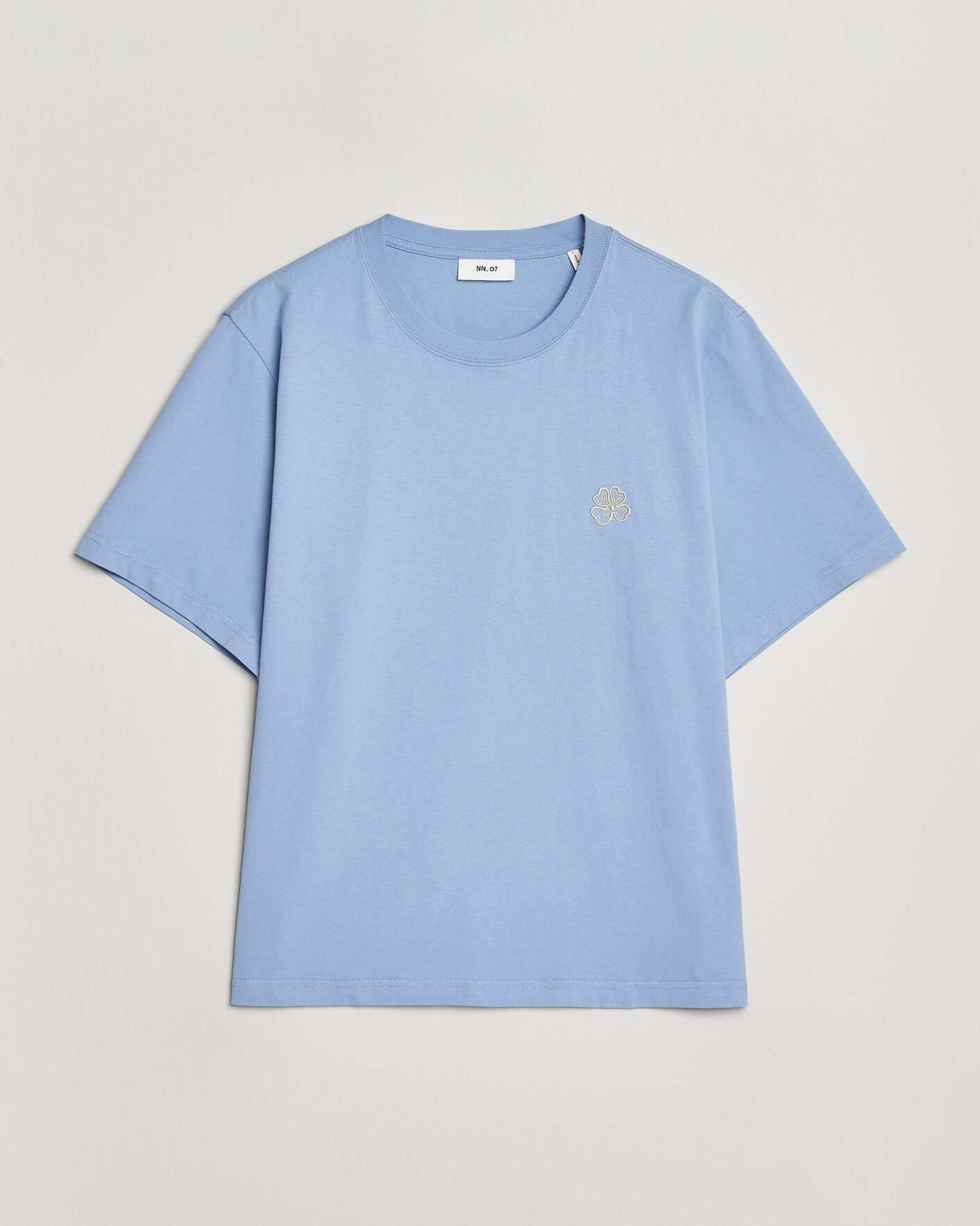 Heren | T-shirts | NN07 | Jett Embroidered Crew Neck T-Shirt Cerulian Blue