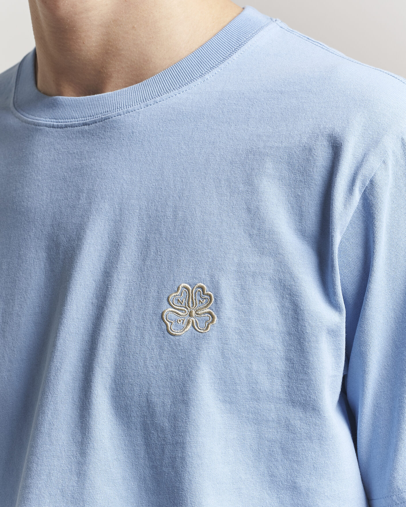 Heren | T-shirts | NN07 | Jett Embroidered Crew Neck T-Shirt Cerulian Blue