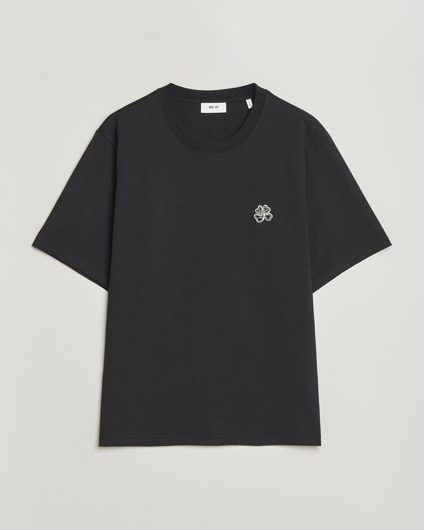 Heren | T-shirts | NN07 | Jett Embroidered Crew Neck T-Shirt Black