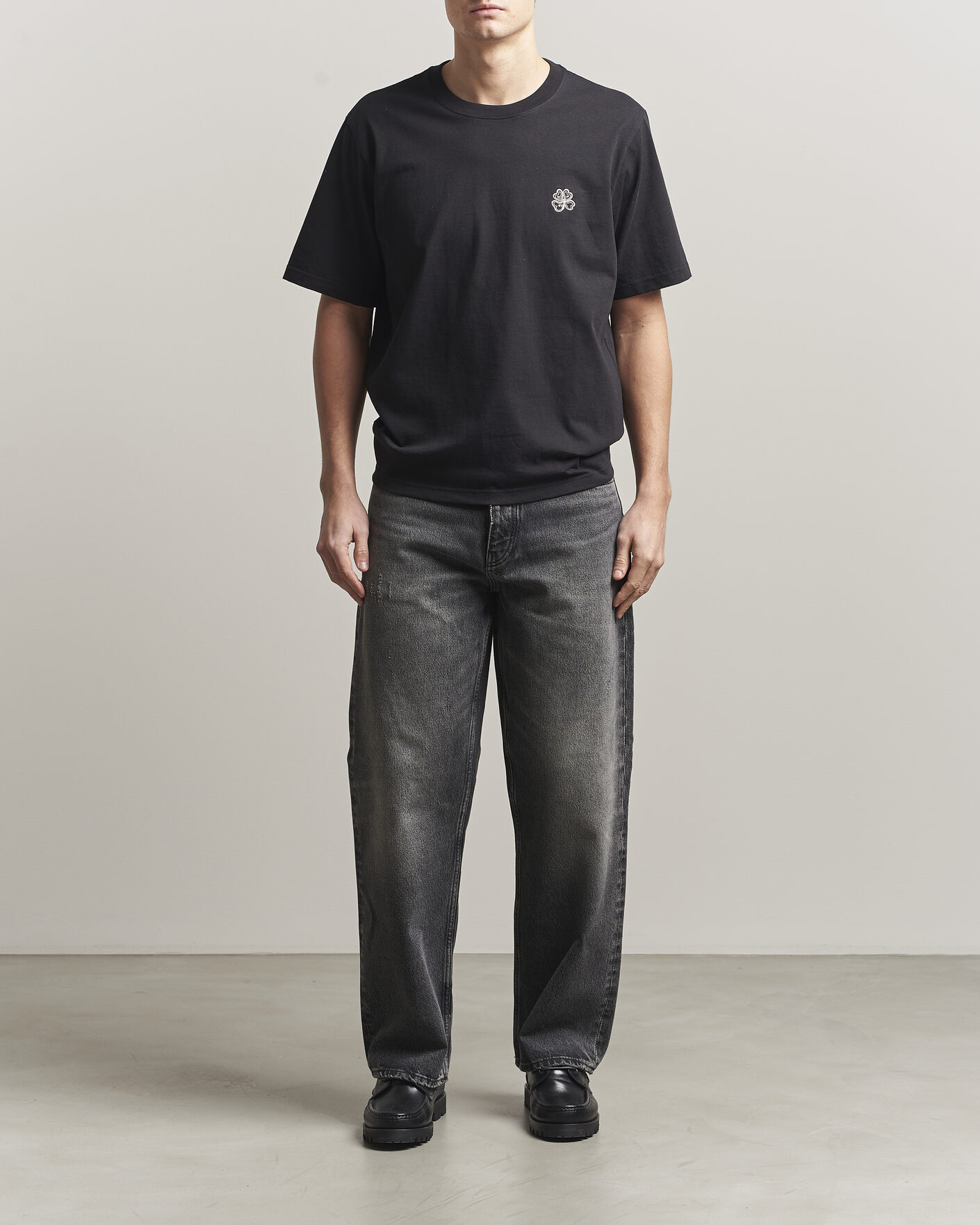 Heren | T-shirts | NN07 | Jett Embroidered Crew Neck T-Shirt Black