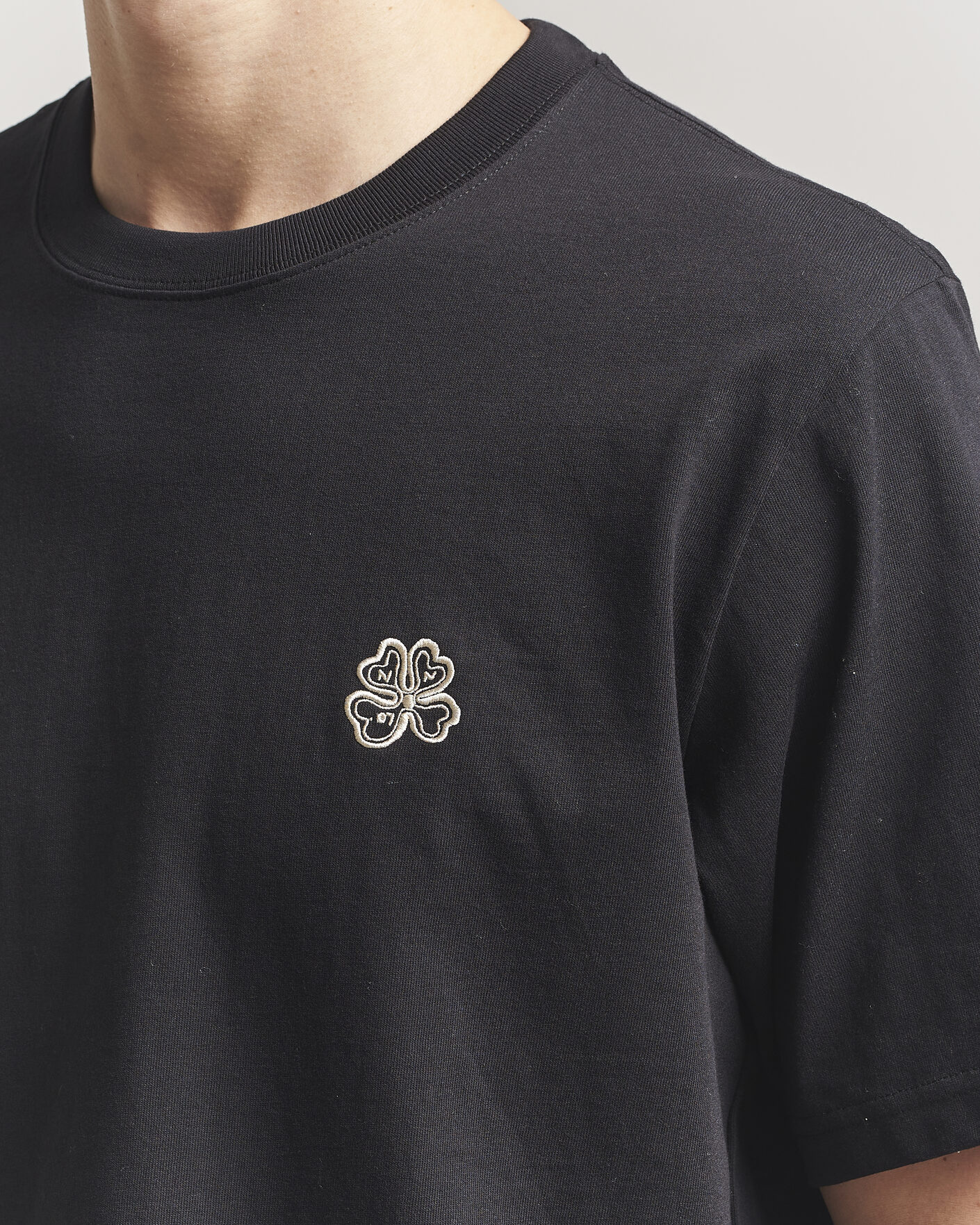 Heren | T-shirts | NN07 | Jett Embroidered Crew Neck T-Shirt Black