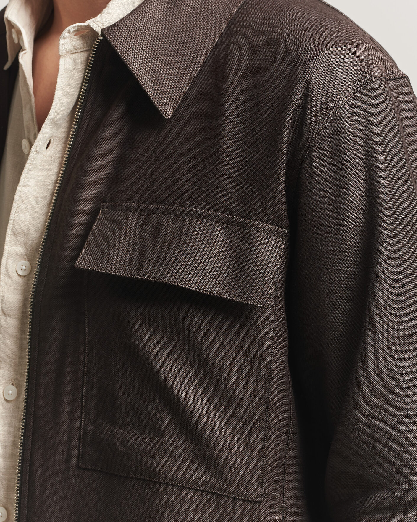Homme | Chemises | NN07 | Alban Linen/Viscose Overshirt Deep Truffle