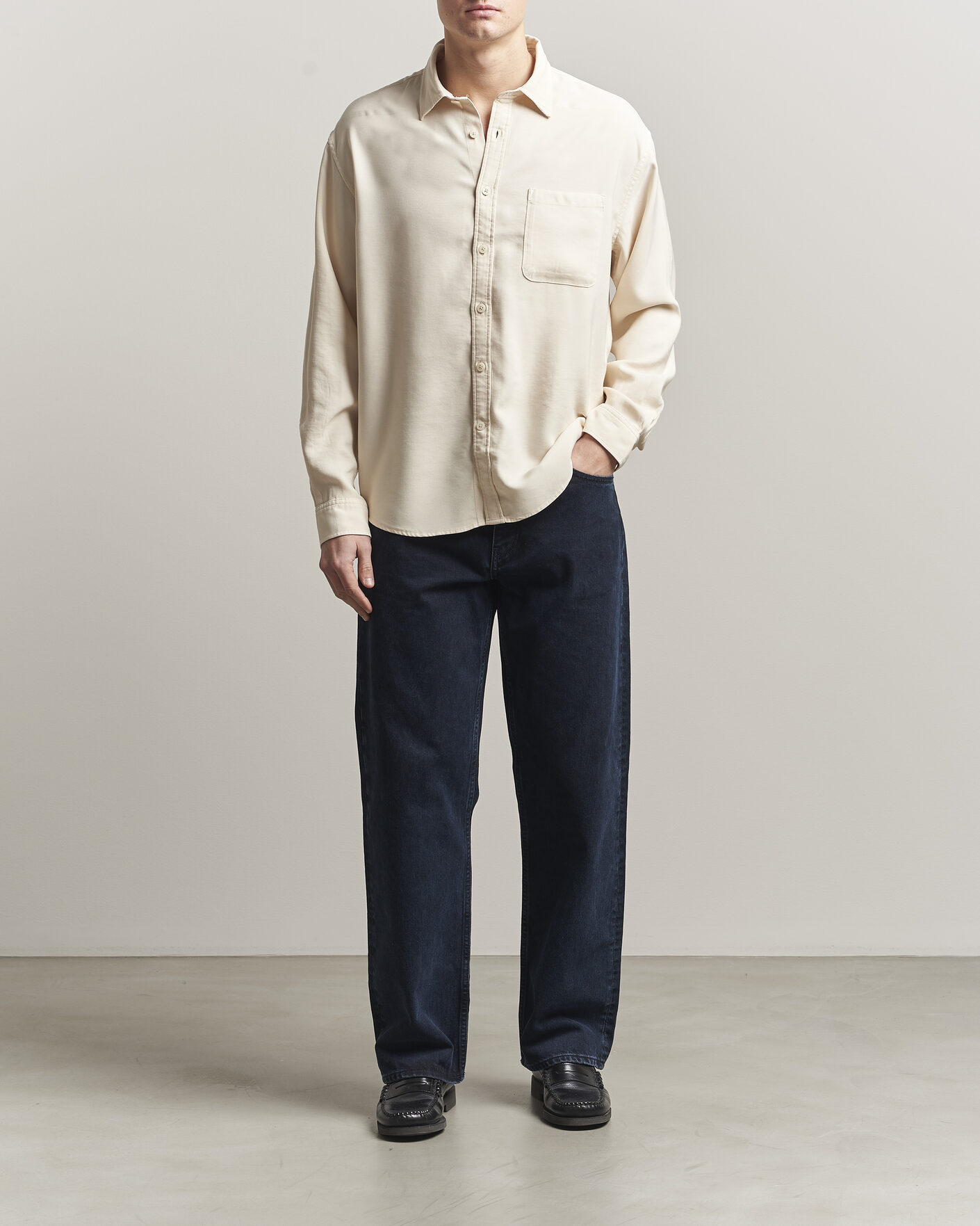 Heren | Overhemden | NN07 | Deon Tencel Shirt Ivory