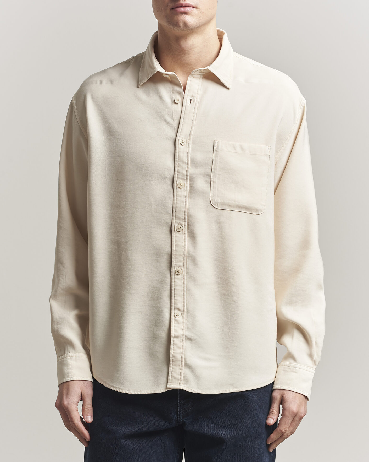 Heren | Overhemden | NN07 | Deon Tencel Shirt Ivory