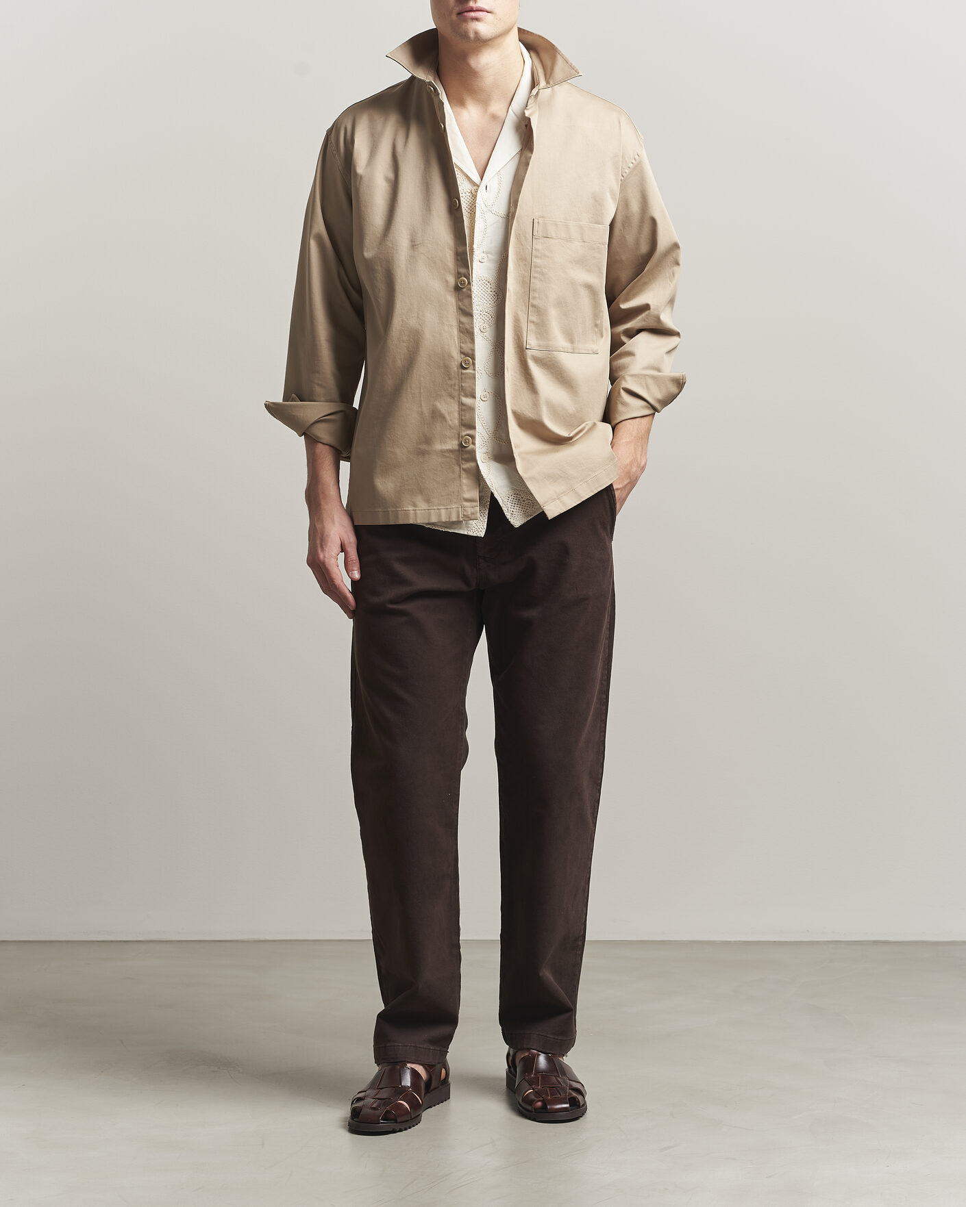 Heren | Overhemden | NN07 | Freddy Cotton Overshirt Desert Khaki