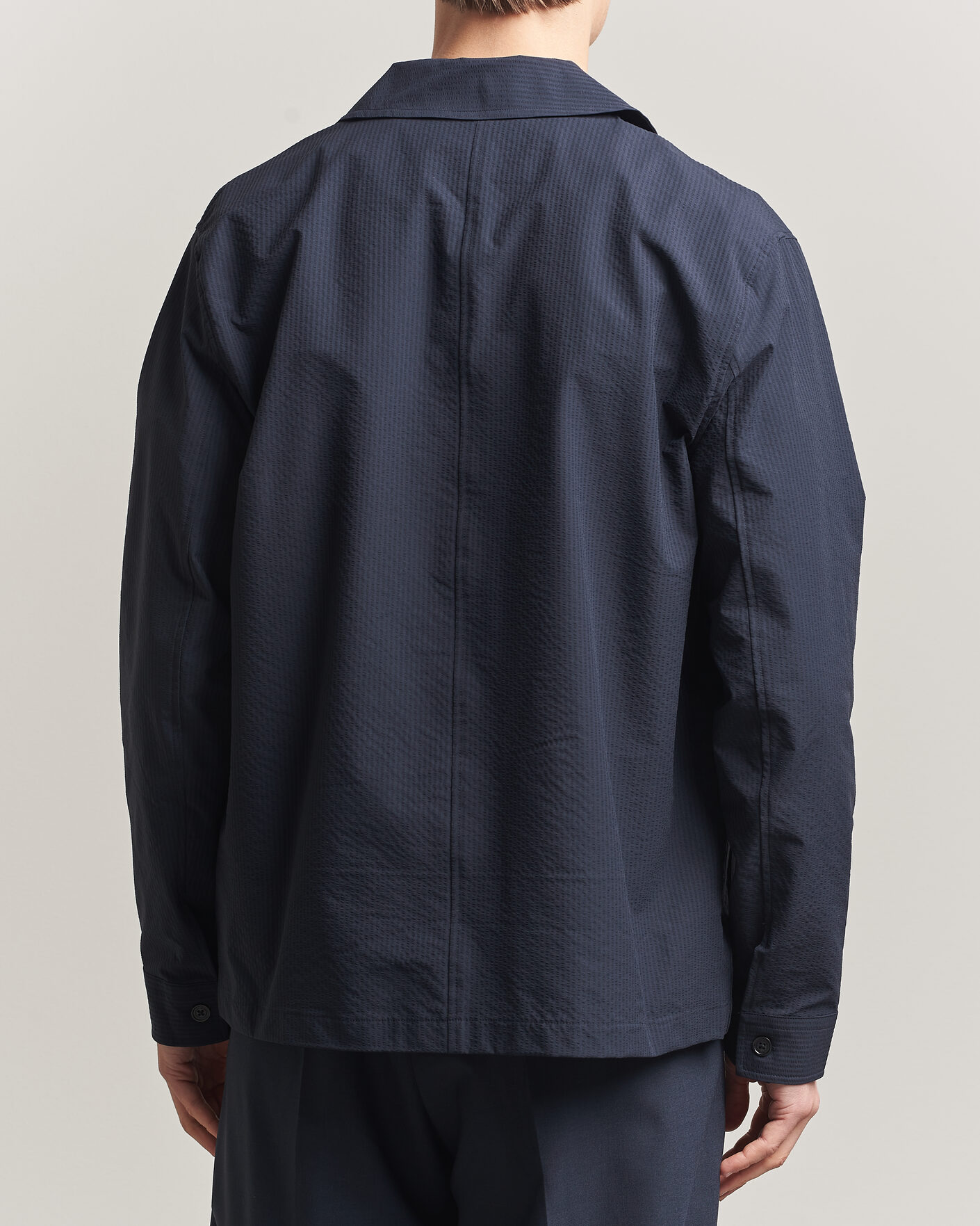 Heren | Overhemden | NN07 | Blaze Seersucker Overshirt Navy Blue