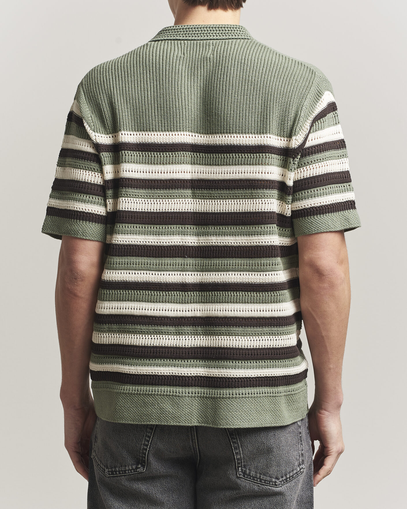 Homme | Chemises | NN07 | Lars Knitted Short Sleeve Shirt Sea Spray Green