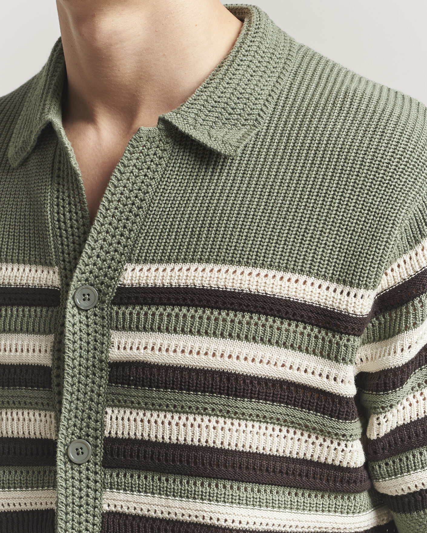 Homme | Chemises | NN07 | Lars Knitted Short Sleeve Shirt Sea Spray Green