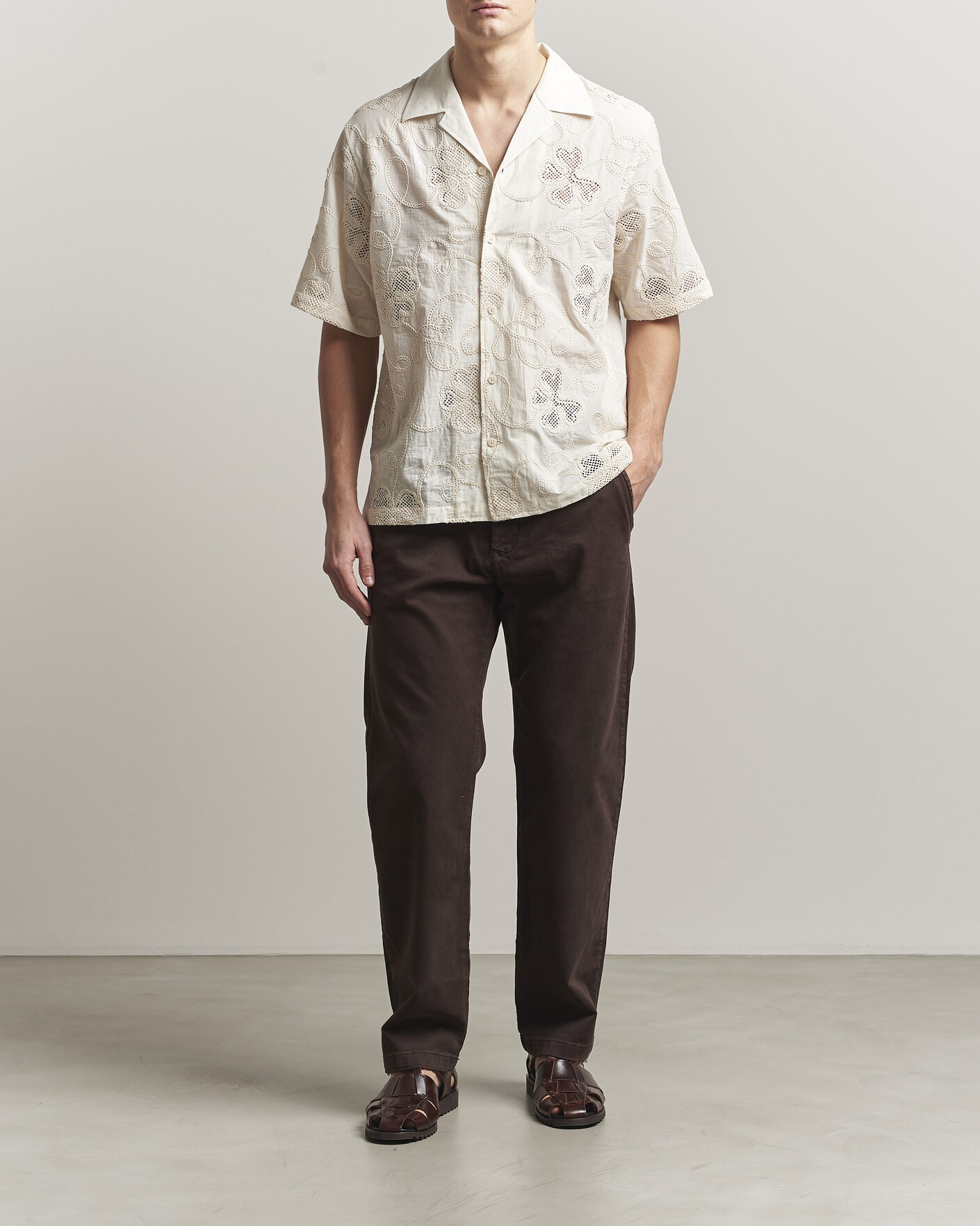 Heren | Overhemden | NN07 | Ben Flower Shirt Ivory
