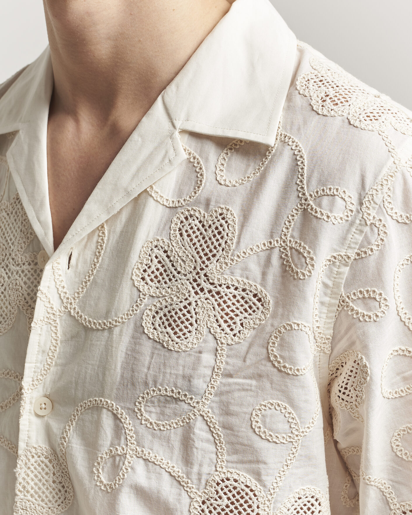 Heren | Overhemden | NN07 | Ben Flower Shirt Ivory